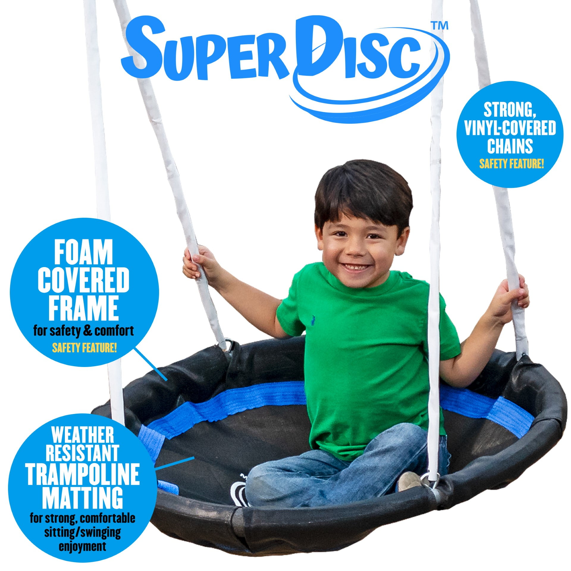 XDP Recreation Freedom Fun Metal Swing Set with Super Disc Saucer, See-Saw, and Slide (White, 128 in W x 91 in D x 74 in H) b6pmt