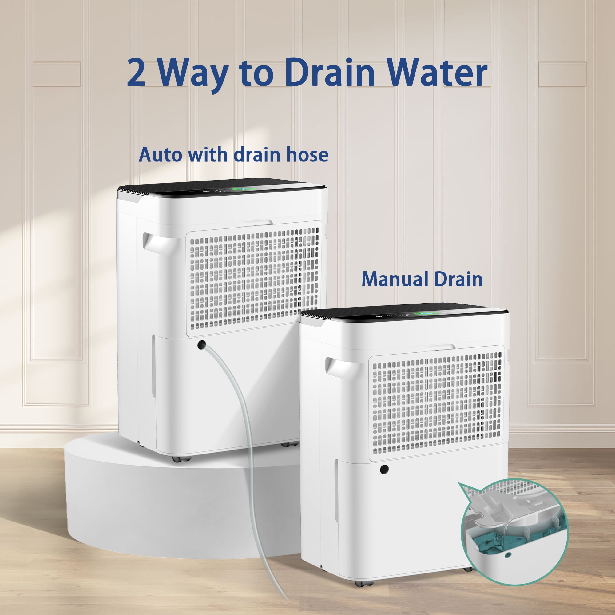HUMSURE 70 Pint Dehumidifier for Basements and Large Rooms, High-Efficiency Moisture Removal (White, 4500 Sq. Ft) a6lcb