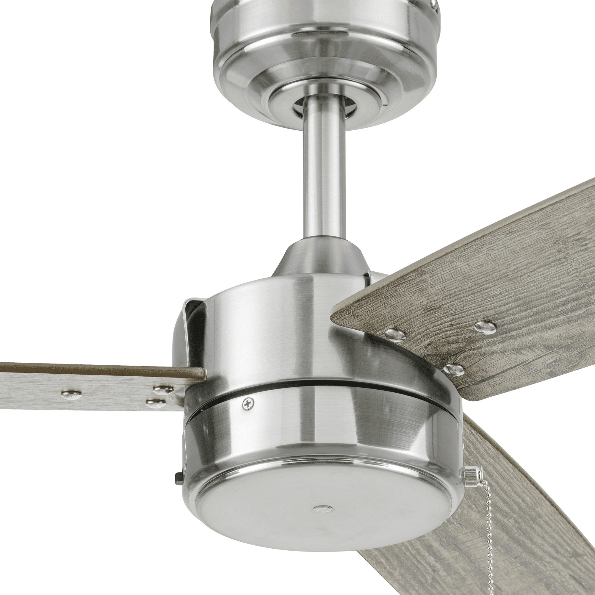 Better Homes & Gardens 52-inch Indoor/Outdoor Ceiling Fan with 3 Blades and Reverse Airflow (Satin Nickel, 52-inch) unlxa