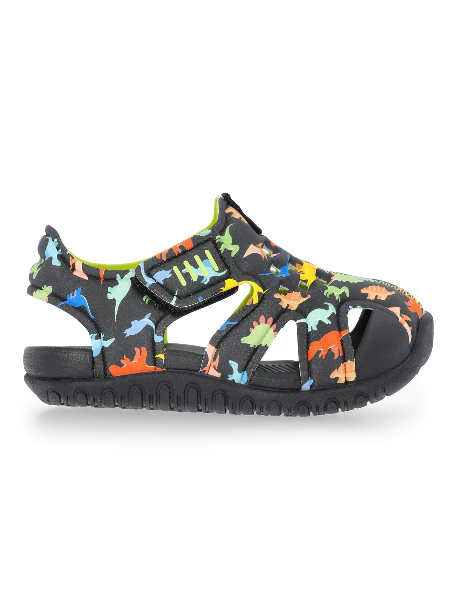 Wonder Nation Baby and Toddler Bump Toe Sandals (Black, Size 4) 0l4cm