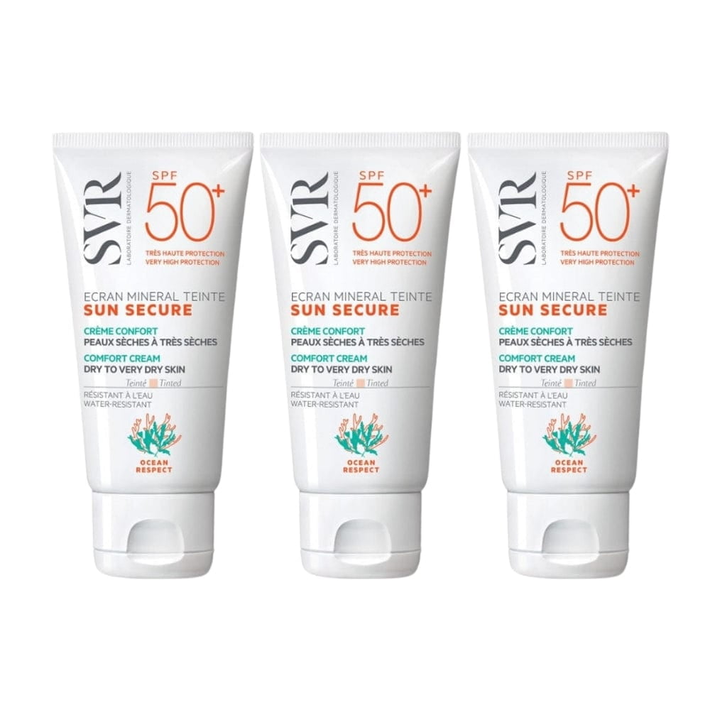 SVR Sunsecure Tinted Mineral Sunscreen SPF 50+ Broad Spectrum Protection (Universal Tint, 6.35 oz / 3 Pack) wotts
