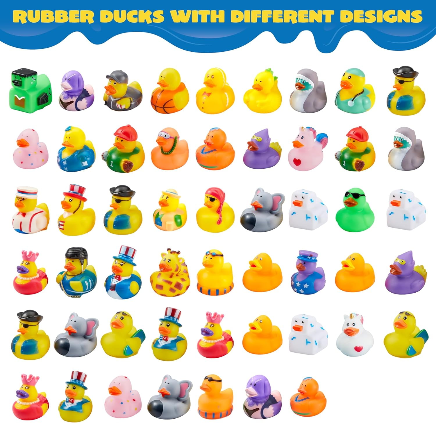 Joyfy Rubber Duck Bath Toys for Kids, Floating Mini Duckies for Party Favors and Pool Play (Assorted Colors, 30 Pack, 2 in) u899s