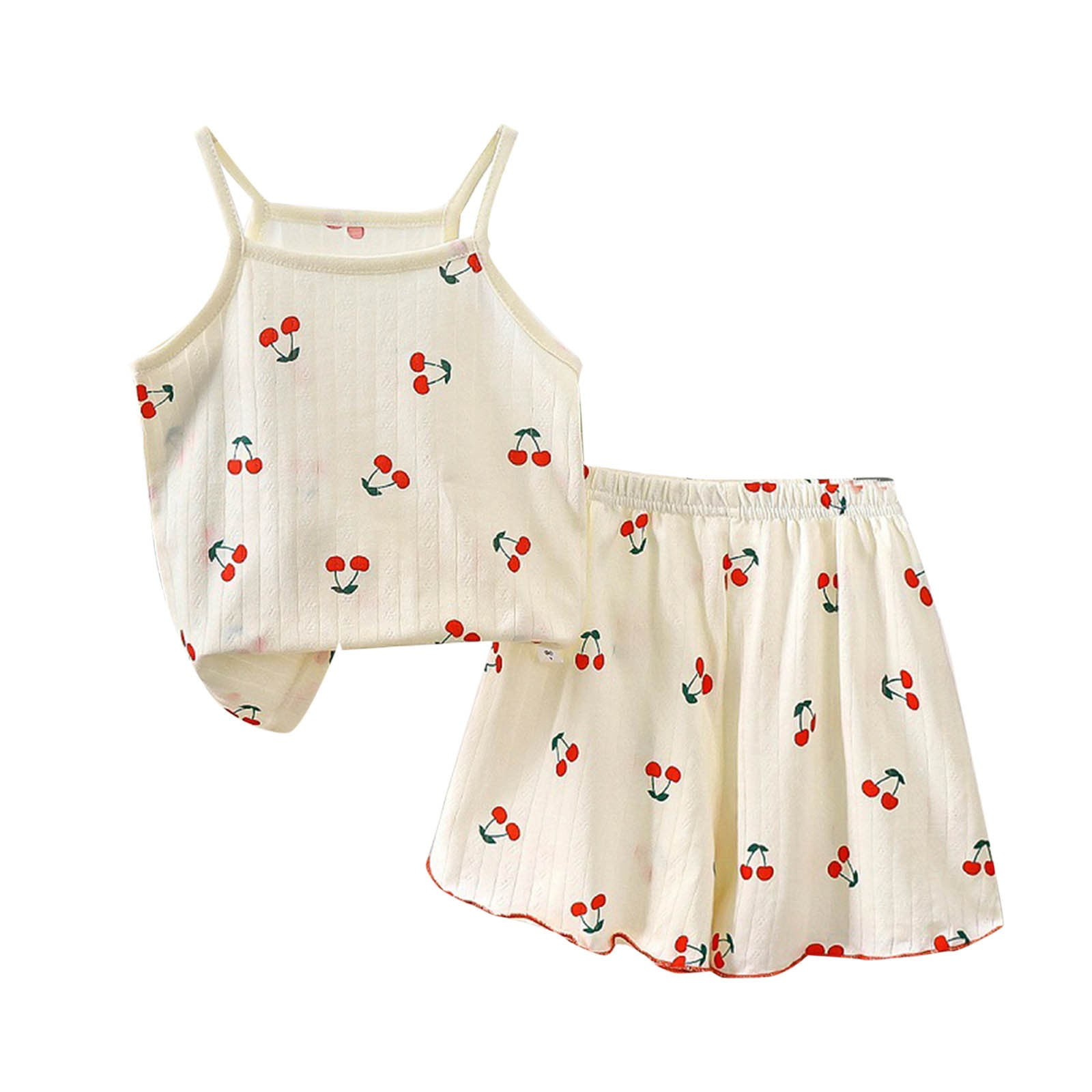ATOGUTA Girls 2 Piece Sleeveless Tank Top and Shorts Summer Outfit Set (Khaki, 4-5T) 6e988