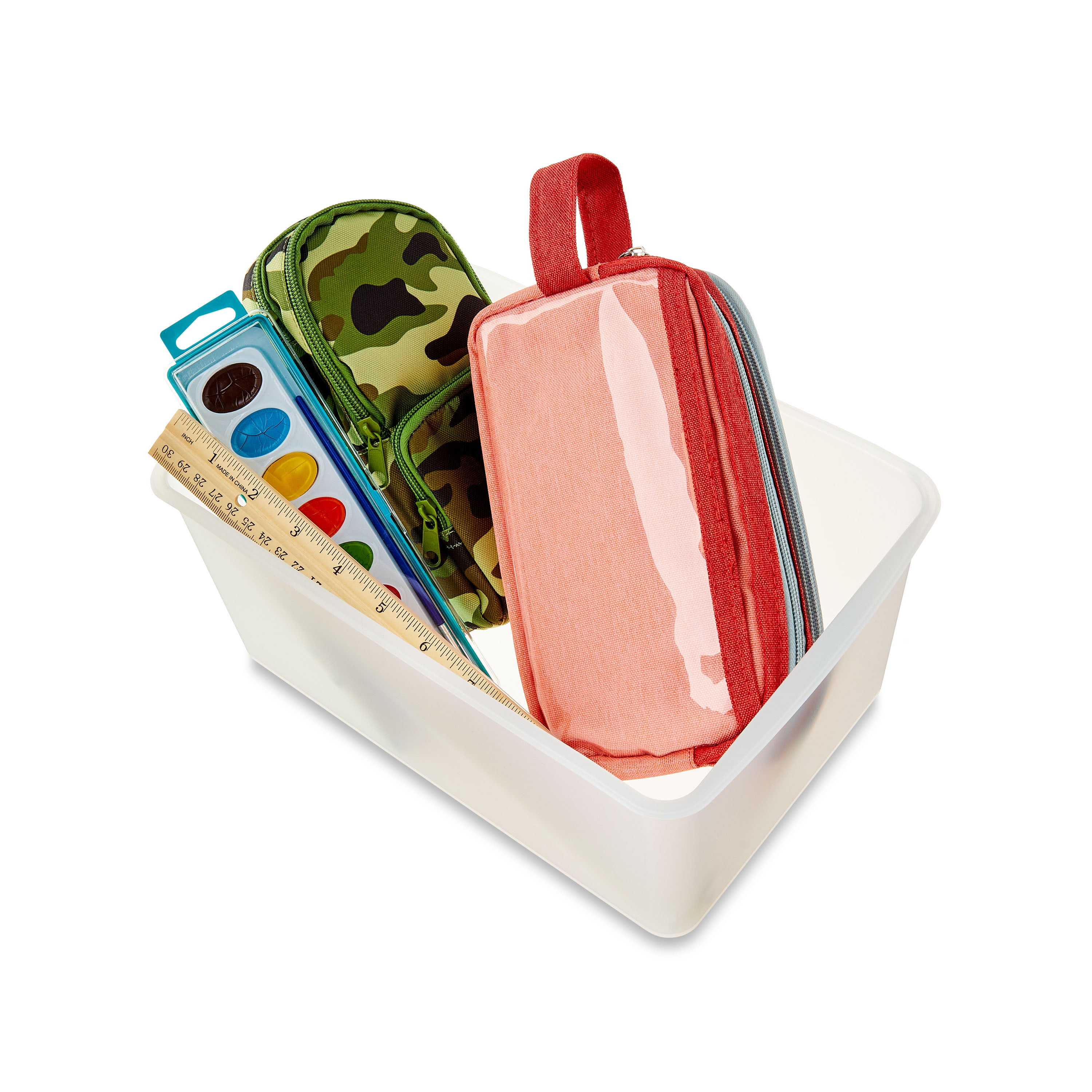 Pen+Gear Small Cubby Bin Storage Organizer for Classroom and Home (Clear, 8-Pack, 12.27 in x 7.96 in x 5.12 in) cullu
