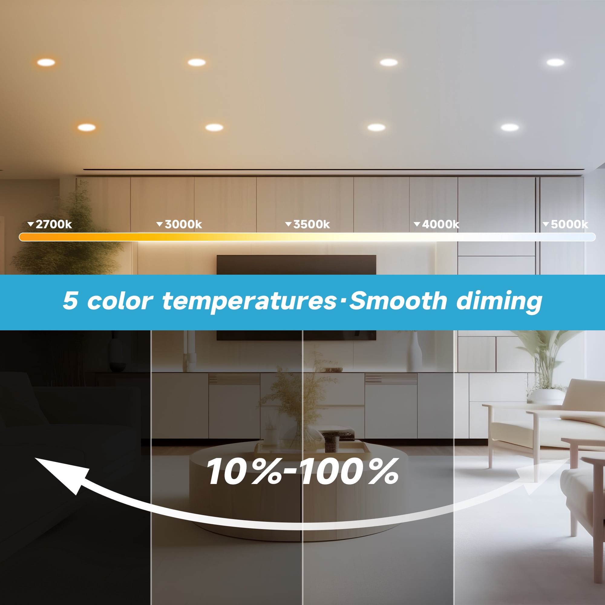 DAYBETTER LED Recessed Ceiling Light, 5CCT Selectable Ultra-Thin Downlight with Junction Box, Dimmable (White, 6 in, 24 Pack) n0vnc - Image 2