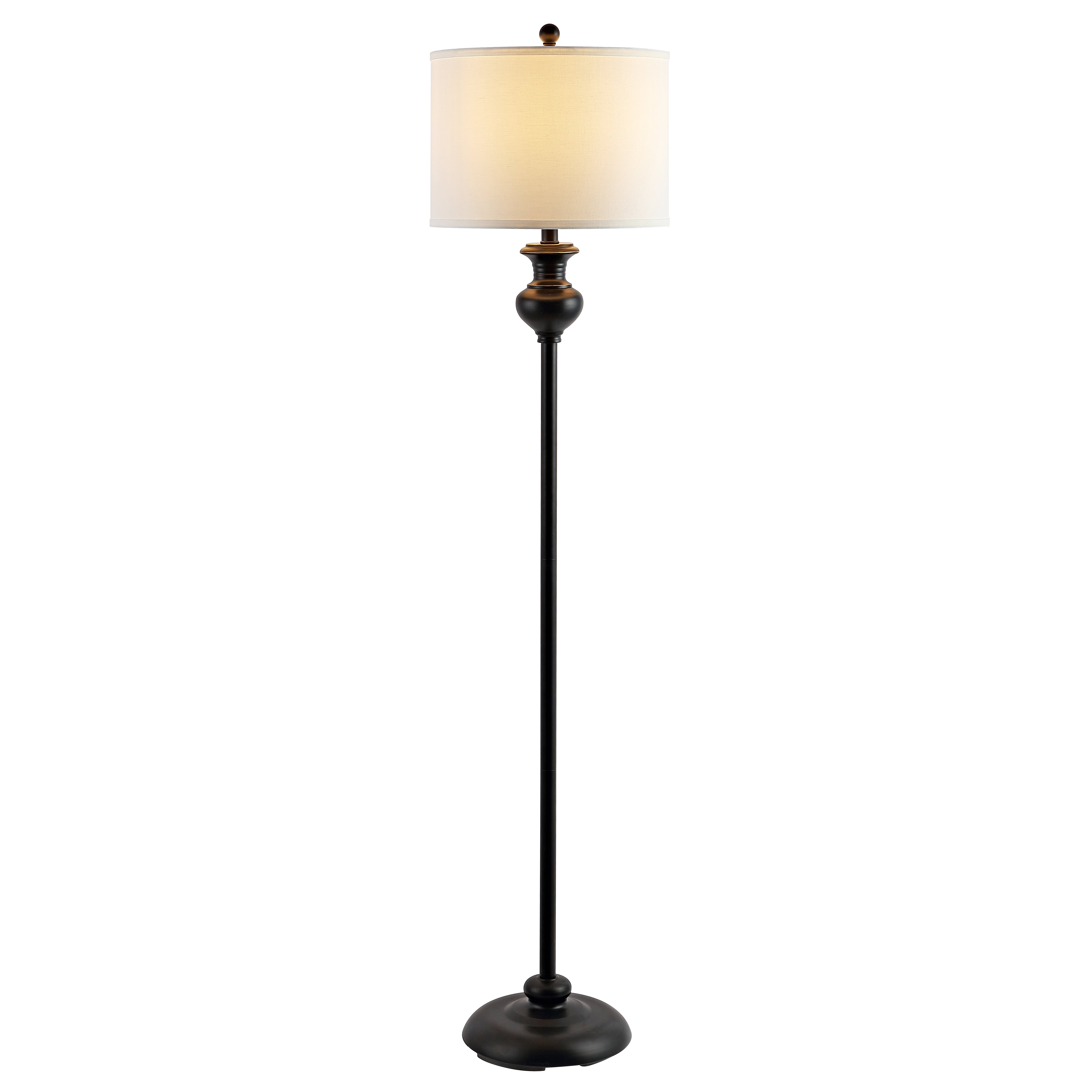 Safavieh Erlan Rustic Floor Lamp with Off-White Shade (Antique Black, 61 in. H) esxb8