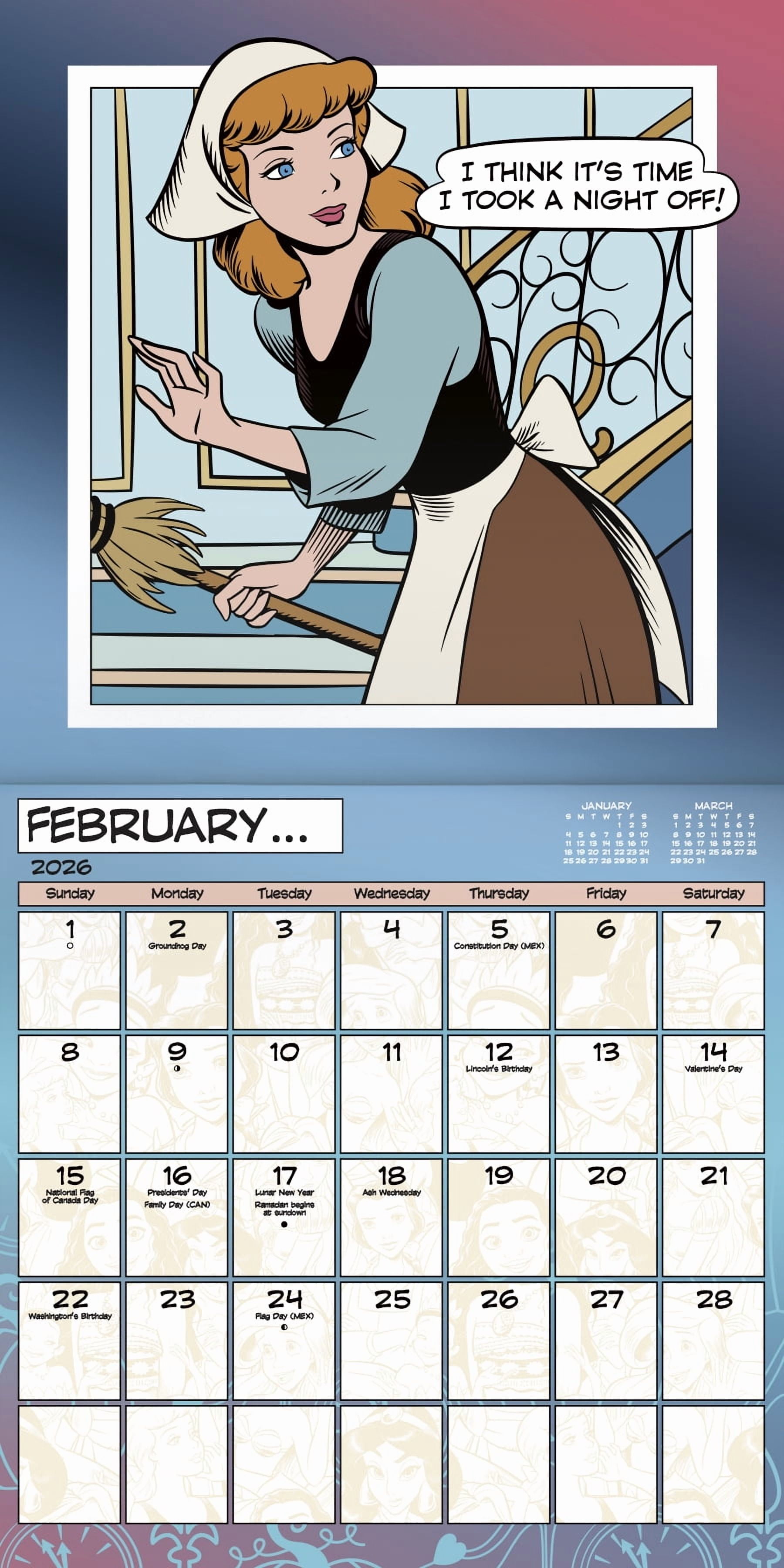 Trends International Disney Princess 2026 Wall Calendar (16-Month, 12 in x 12 in) znubi