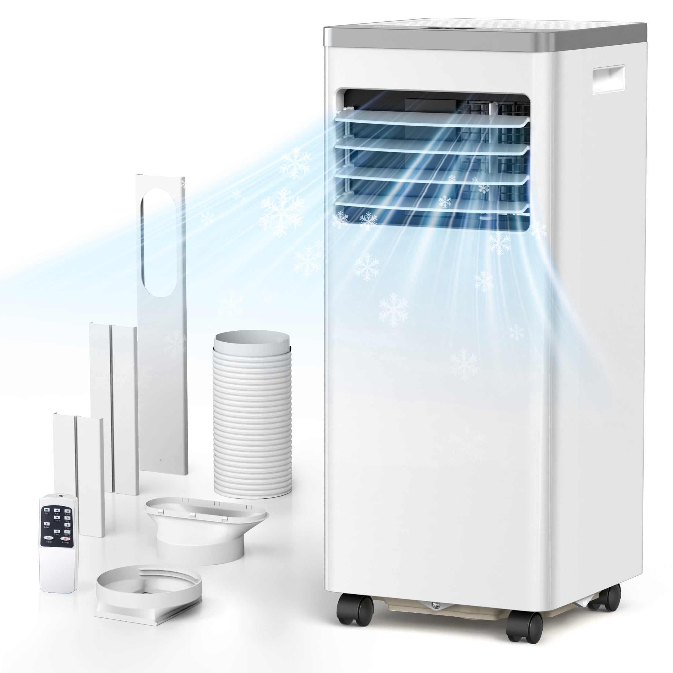 KissAir Portable Air Conditioner, 4-in-1 Quiet Cooling Unit with Dehumidifier, Fan, and Sleep Mode (8,000 BTU, 350 Sq. Ft) 6cagl