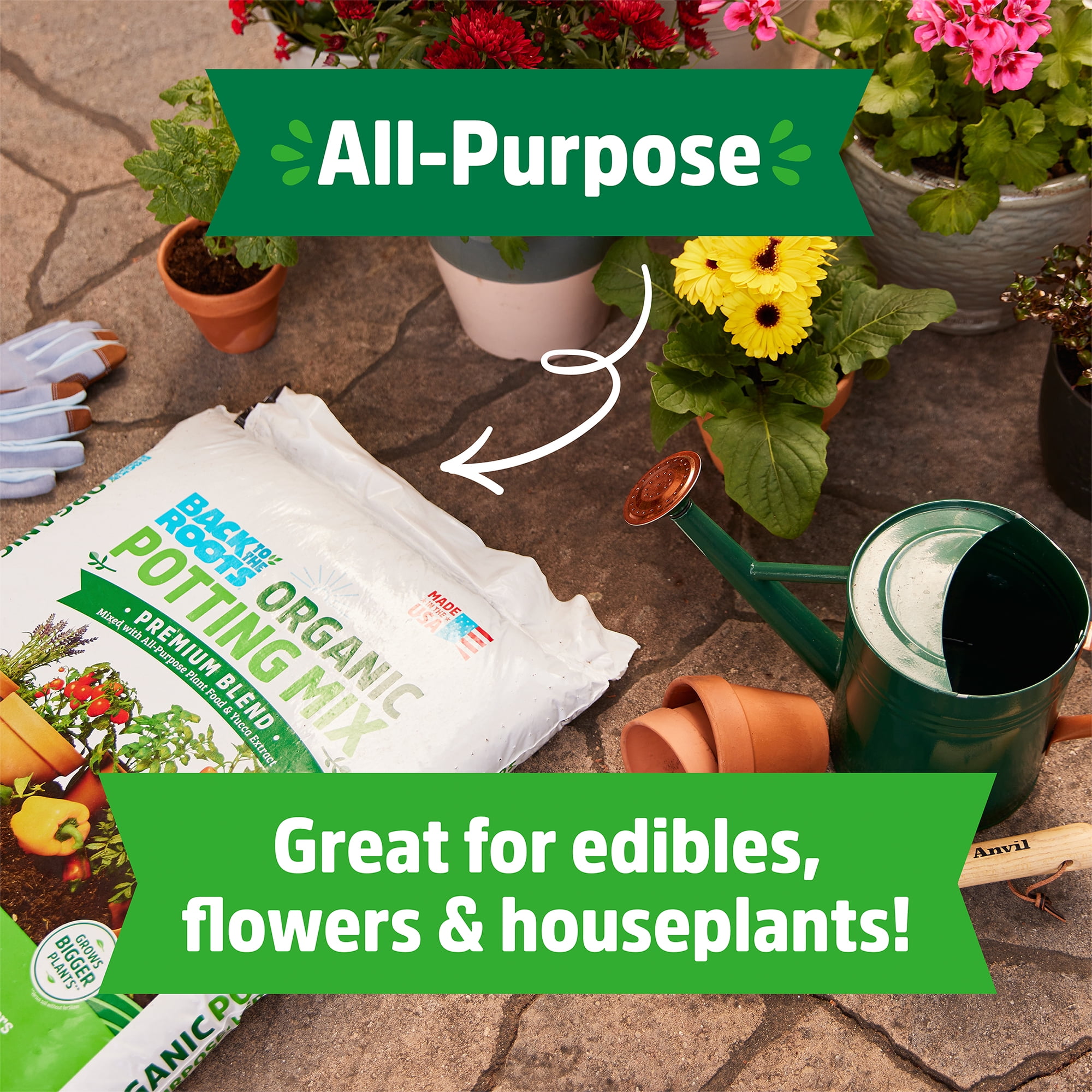 Back to the Roots Organic Potting Mix (All-Purpose Gardening Soil, 4 cu. ft. Total) pl3ca