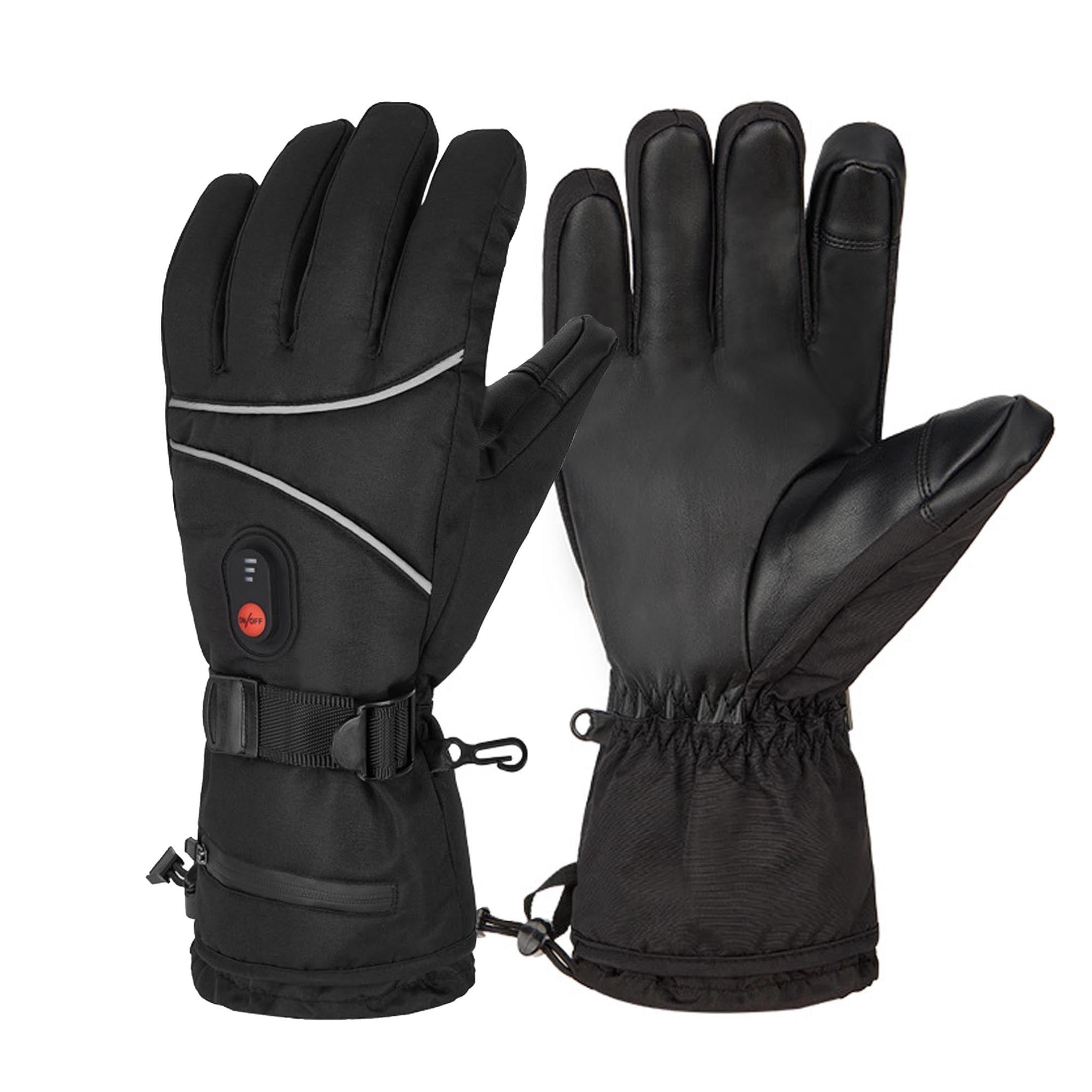 Generic Heated Motorcycle Gloves, Waterproof Windproof Touchscreen Winter Gear (Black, 6000mAh Battery) xoy2j