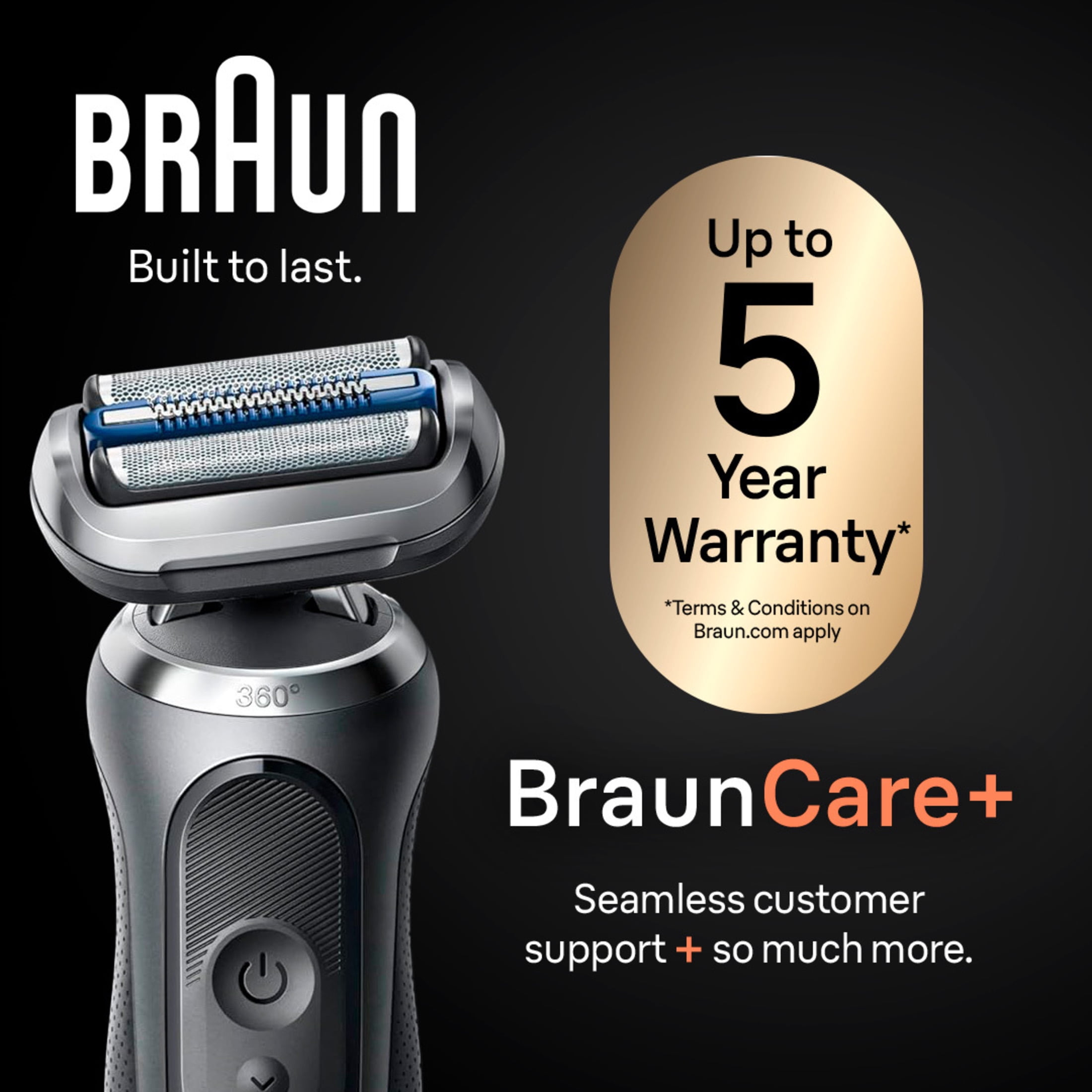 Braun Series 7 Electric Razor for Men, 360 Contour Flex Shaver with Precision Trimmer and Travel Case (Brown, 1 Count) 65wbn