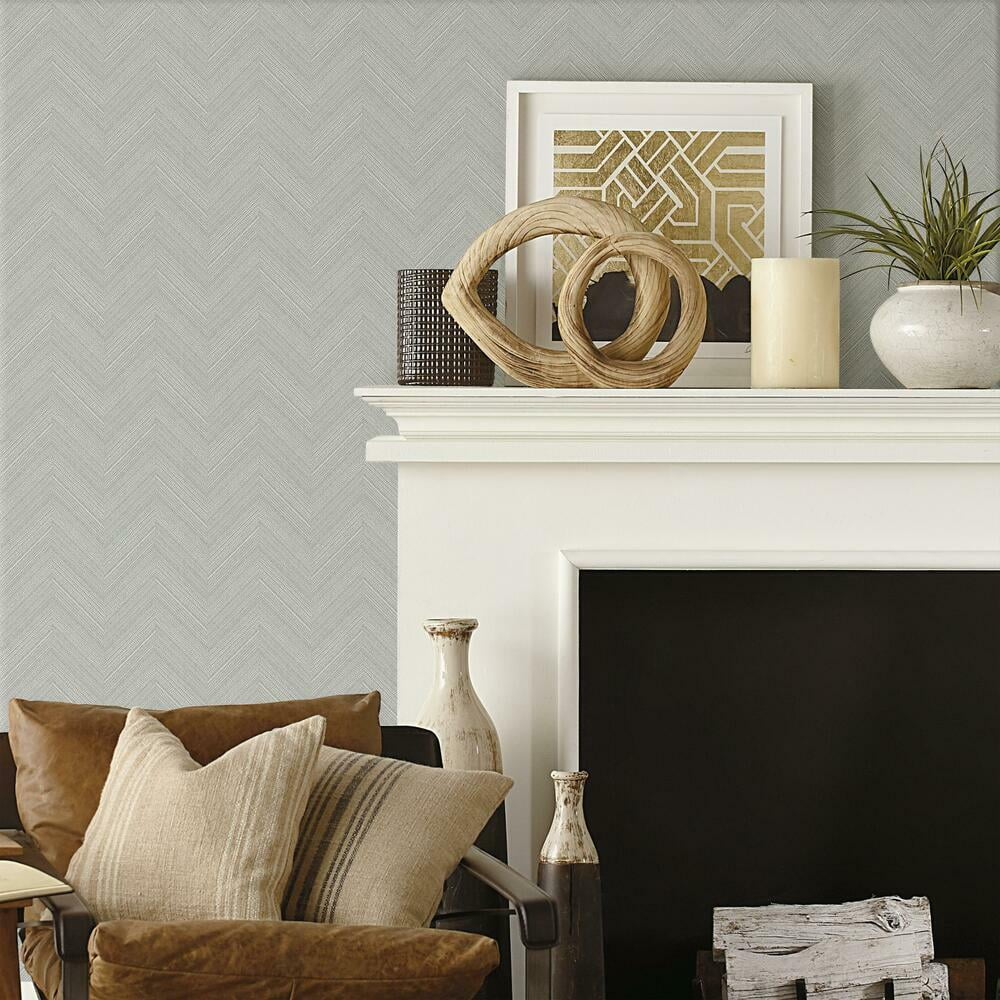 RoomMates Herringbone Weave Peel and Stick Wallpaper (Beige, 28.29 sq ft) 0rw7g