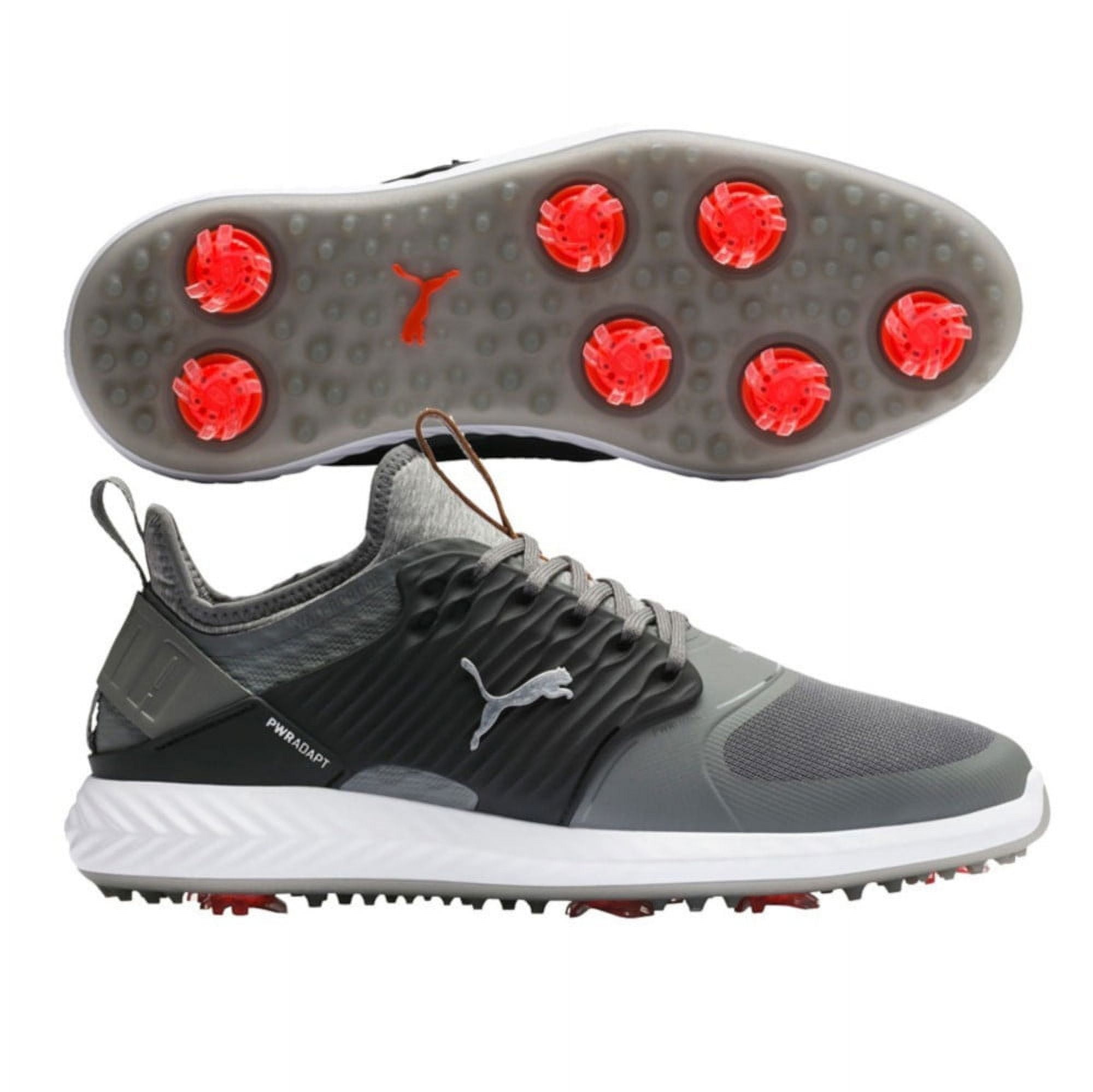 Puma IGNITE PWRADAPT Caged Golf Shoes Waterproof Performance Spiked Footwear (White, 8 Medium) pn2pj