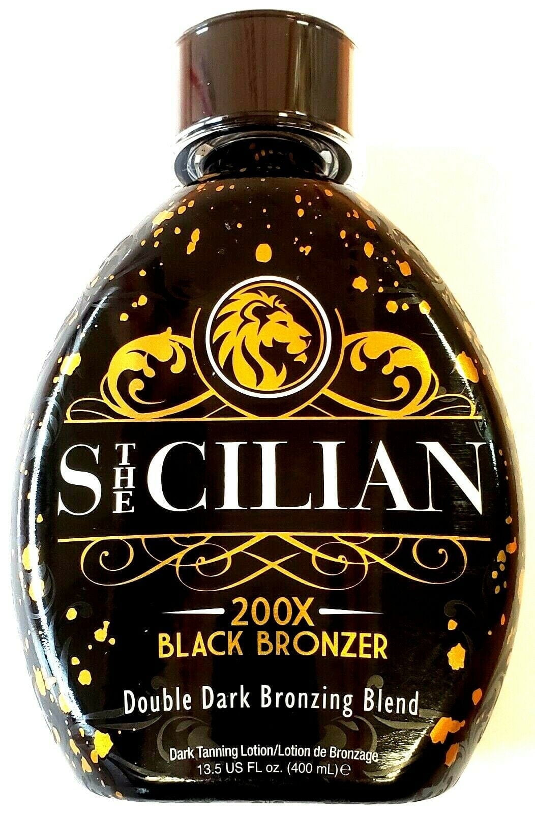 The Sicilian 200x Double Dark Bronzing Self Tanner Tanning Lotion (Black, 13.5 fl oz) 0ho35