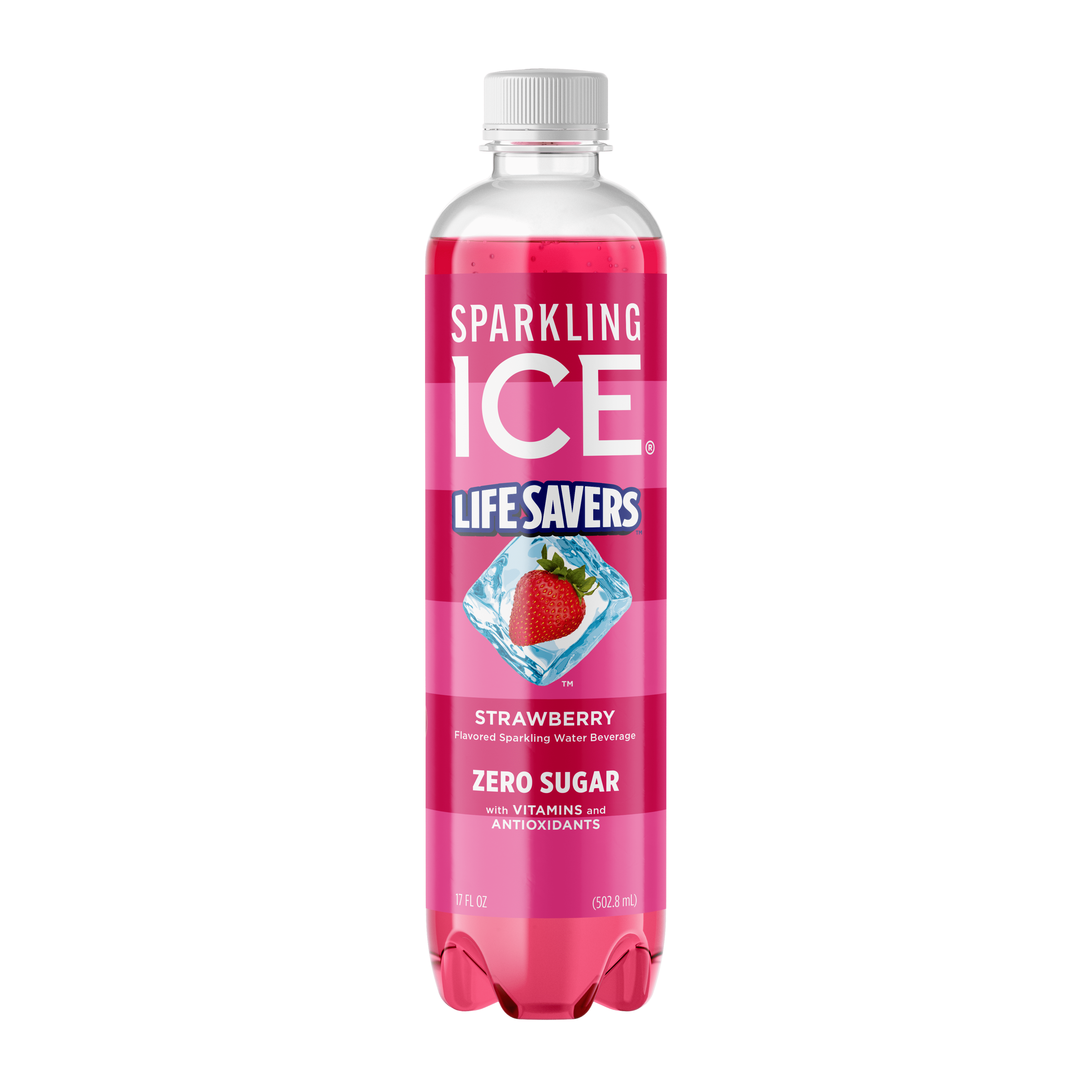 Sparkling Ice Life Savers Strawberry Flavored Sparkling Water (Zero Sugar, 17 fl oz) 0plj9