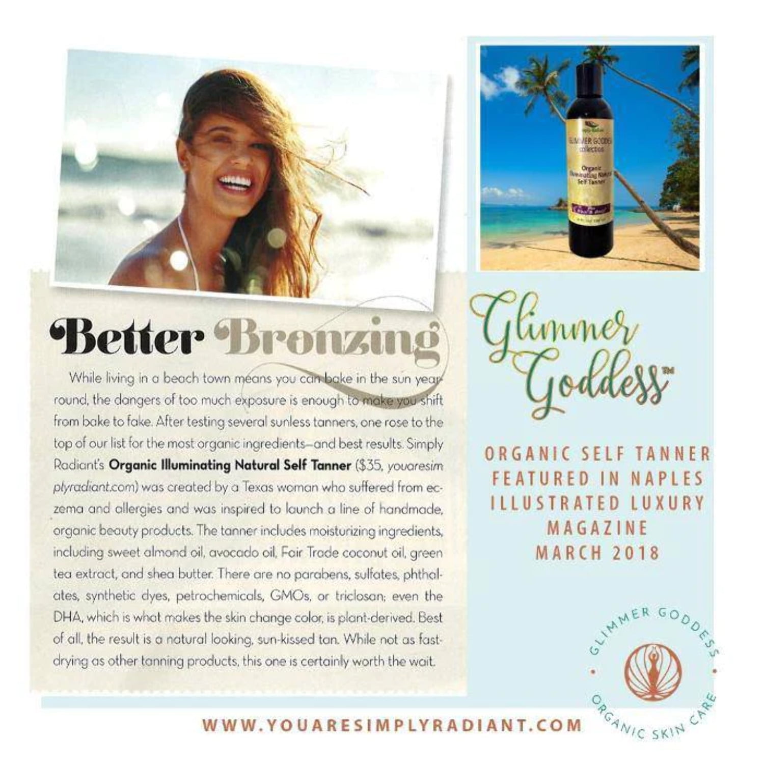 SRB Skin Care Organic Sunless Tanner Natural Self-Tanning Lotion (Clear, 8 fl oz) bitdm