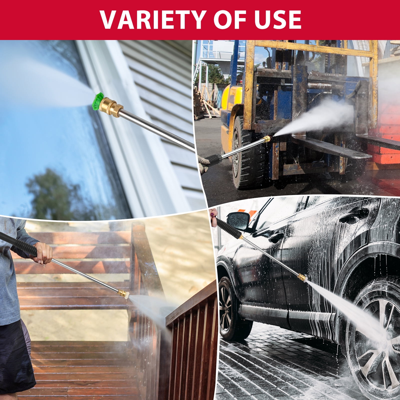 PowerSmart Gas Pressure Washer, 3400 PSI 2.5 GPM Heavy-Duty Cleaning Machine (212cc, 10 in Wheels) 5a8u7