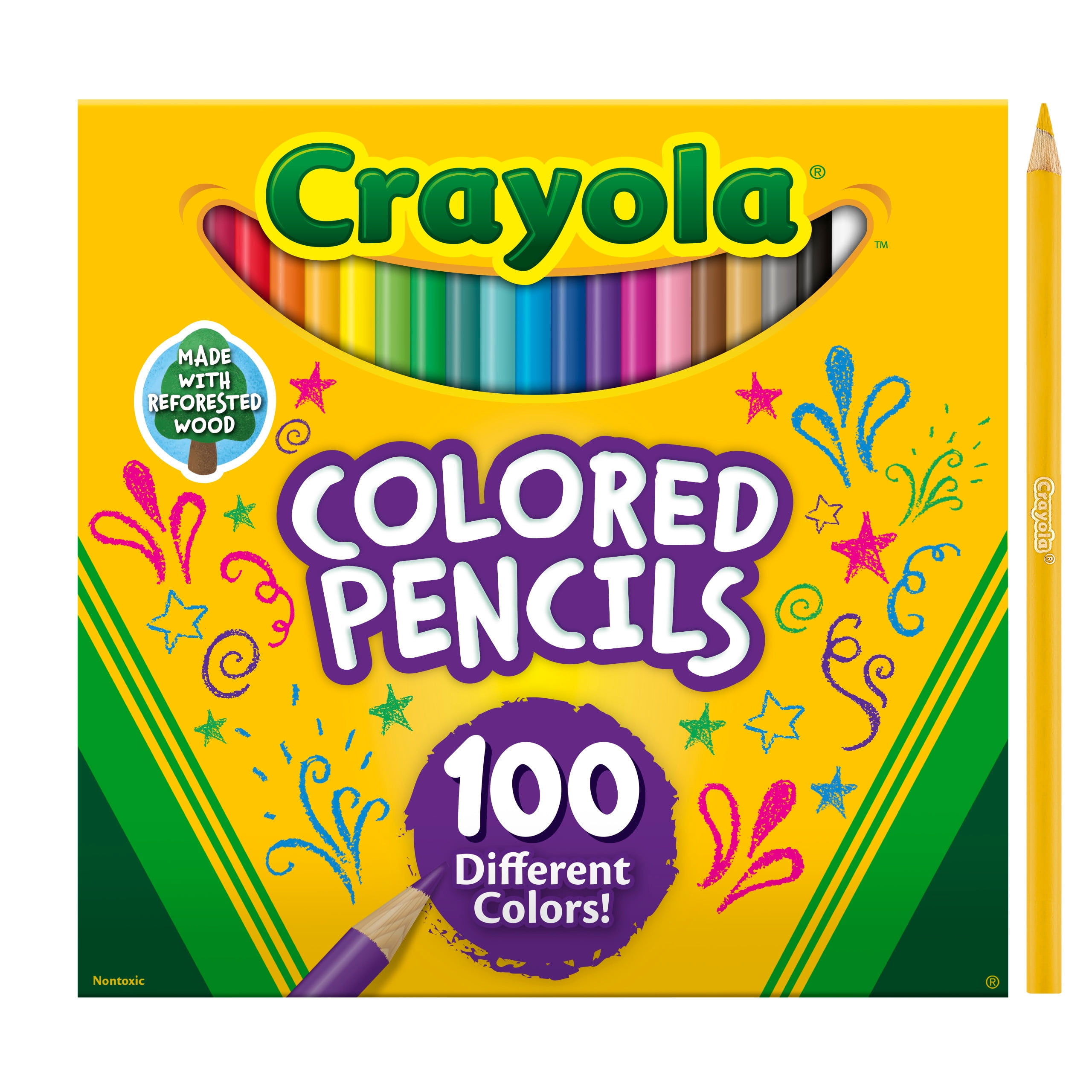 Crayola Colored Pencils, Vibrant Assorted Colors for Drawing and Sketching (100 Ct) cz19t