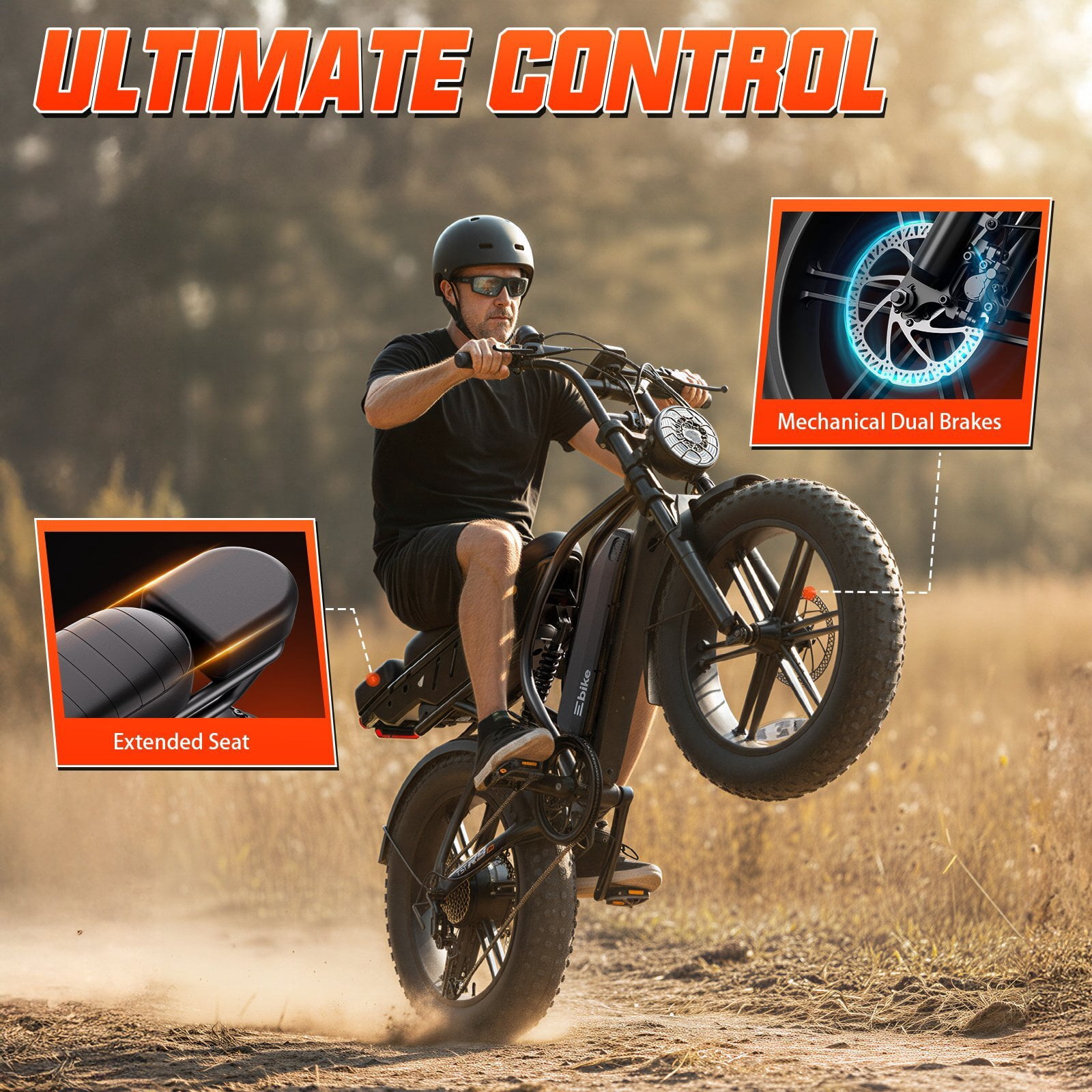 TST Electric Bike for Adults, 750W Motor Fat Tire E-Mountain Bike, Dual Suspension, App Control (Black, 20 in) 3g7t0