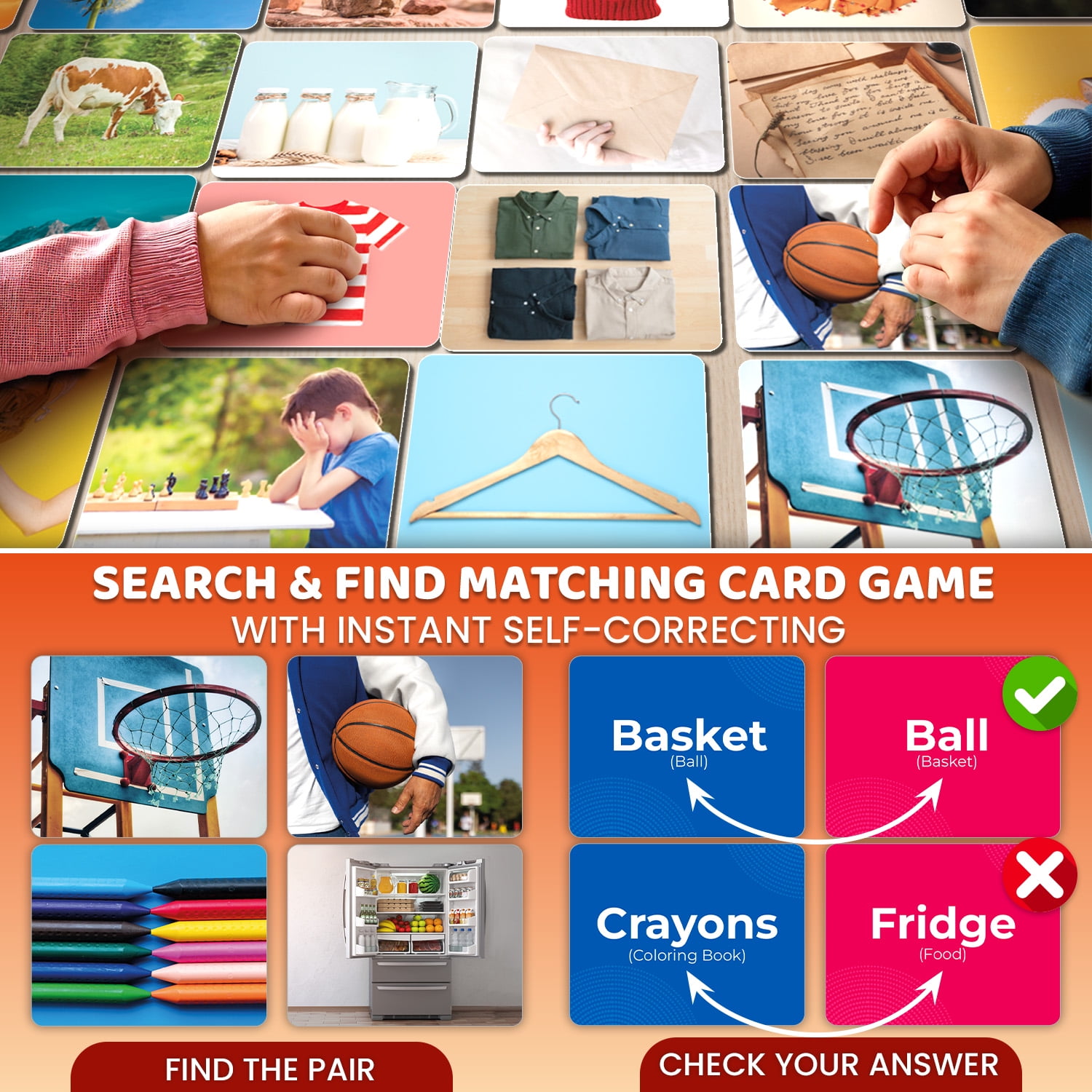 Quokka Educational Flash Cards Set (Go Together & Opposites Matching Game, 208 Count) rr1z4