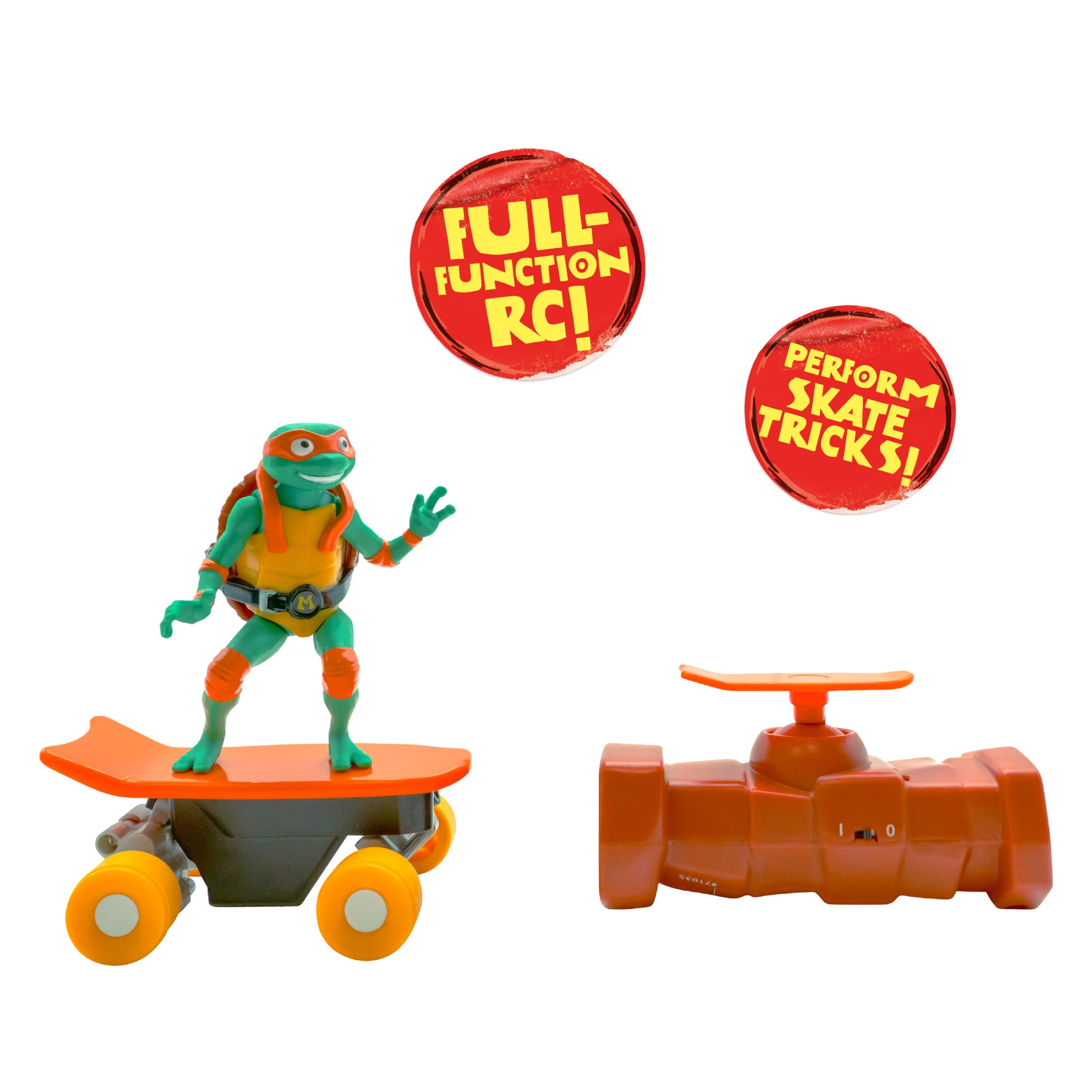 Teenage Mutant Ninja Turtles Michelangelo Half Pipe RC Skateboard Vehicle (Orange, 12 in) 4d8lw