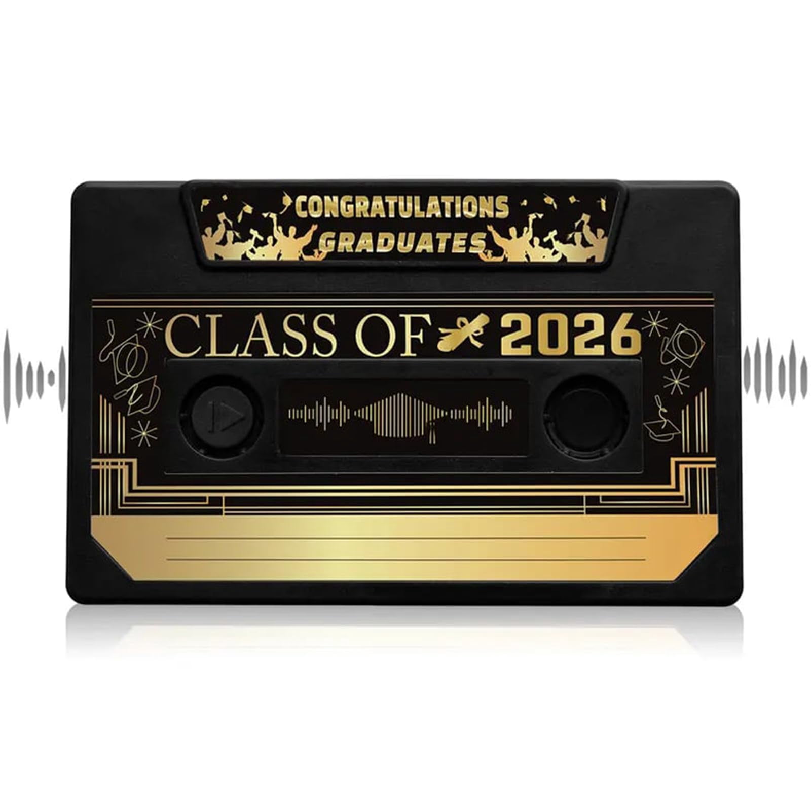 Fonma Class of 2026 Voice Recordable Graduation Keepsake, Retro Cassette Tape Audio Guest Book (300 Seconds Recording) d3ctn