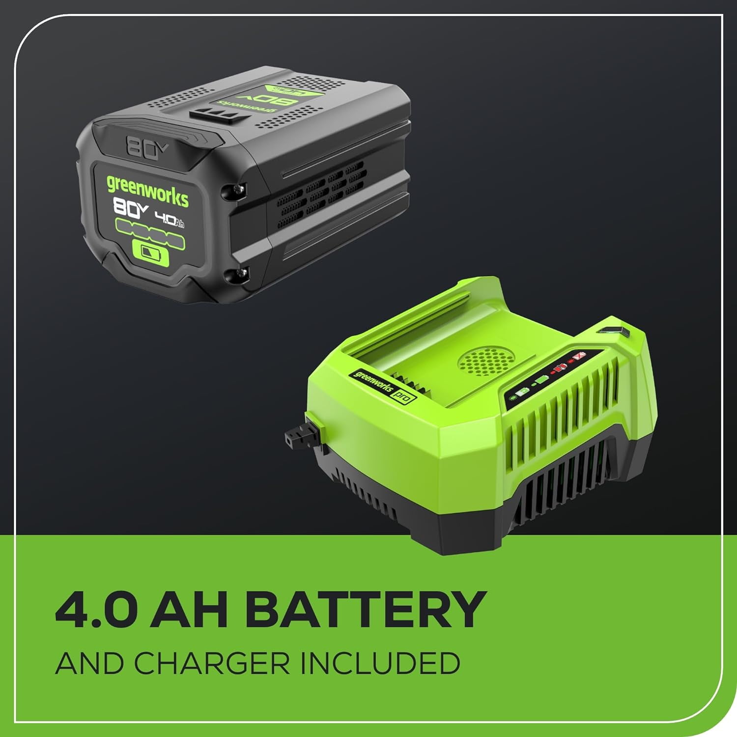 Greenworks 80V 21 in Brushless Cordless Push Lawn Mower (LED Headlight, Aluminum Handles, 4.0Ah Battery and Charger Included) gi7bb