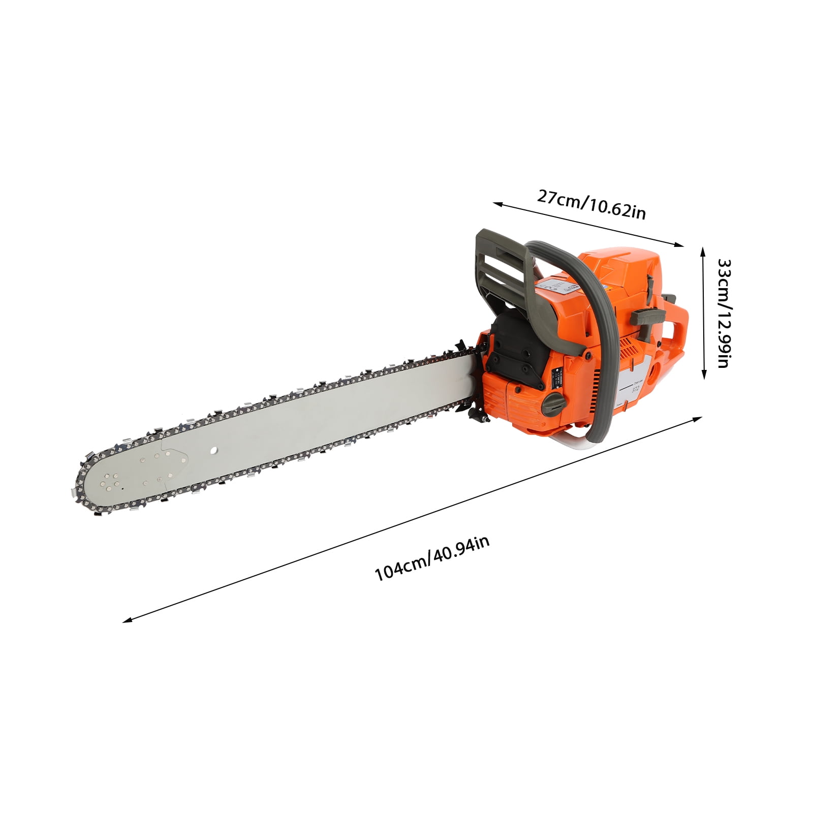 Generic 24 in 72CC Gas Chainsaw High-Power Wood Cutting Tool (Orange, 24 in) fldkm