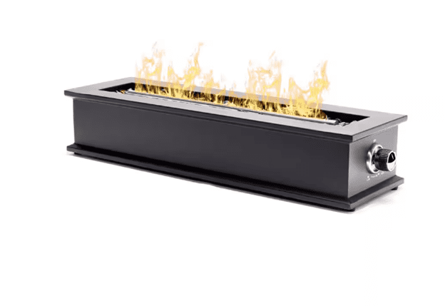 Ukiah Loom X Outdoor Rectangular LP Gas Tabletop Fire Pit (Black, 28 in. W x 5.75 in. H) tf6kn