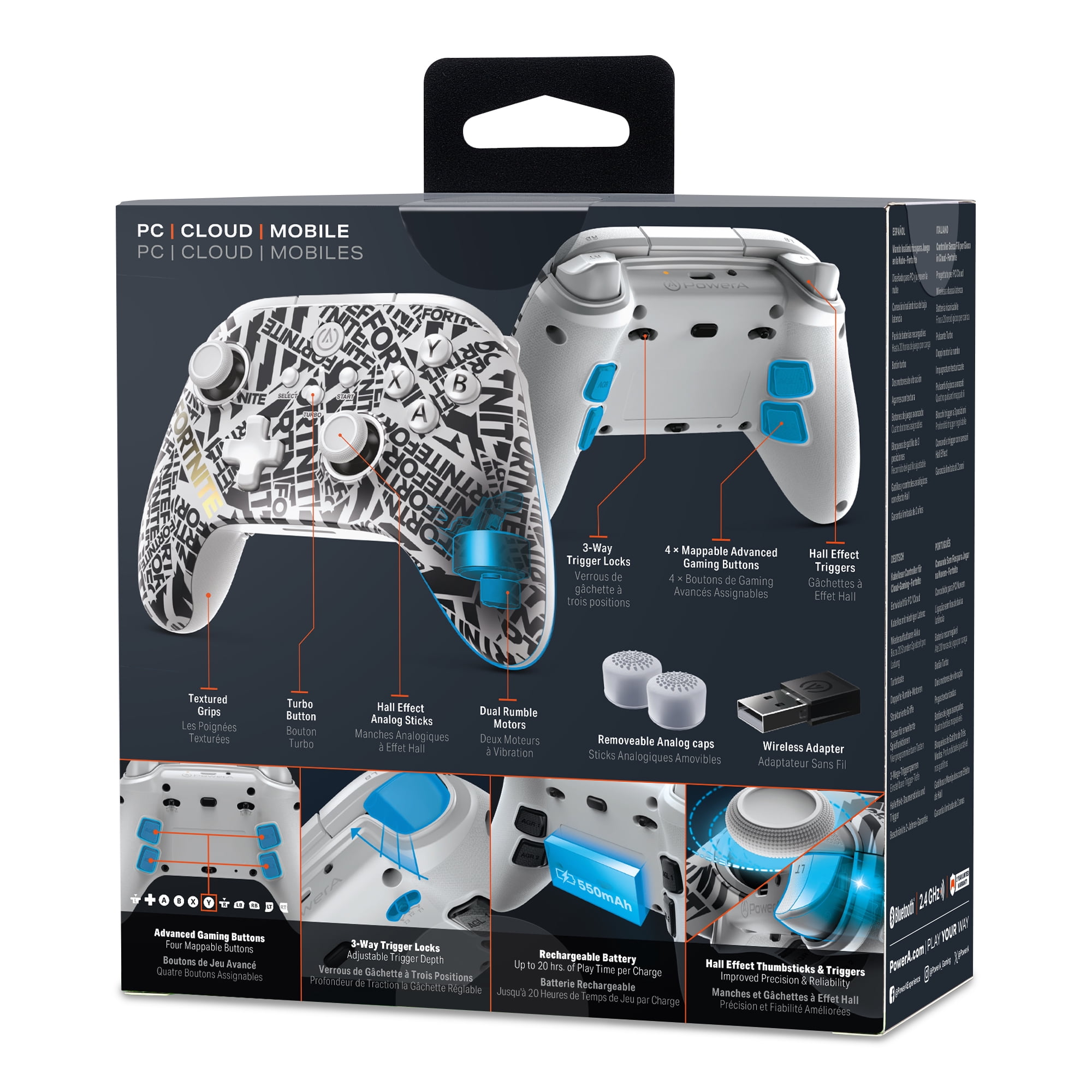 PowerA OPS v1 Wireless Controller for Cloud Gaming Fortnite Edition (Black, 1 Count) e2t59
