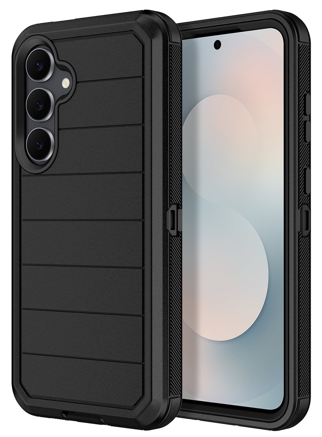 Petocase Samsung Galaxy S25 FE 5G Case, Rugged Shockproof 3-Layer Full Body Protective Cover (Black, 6.7 in) xw9f9