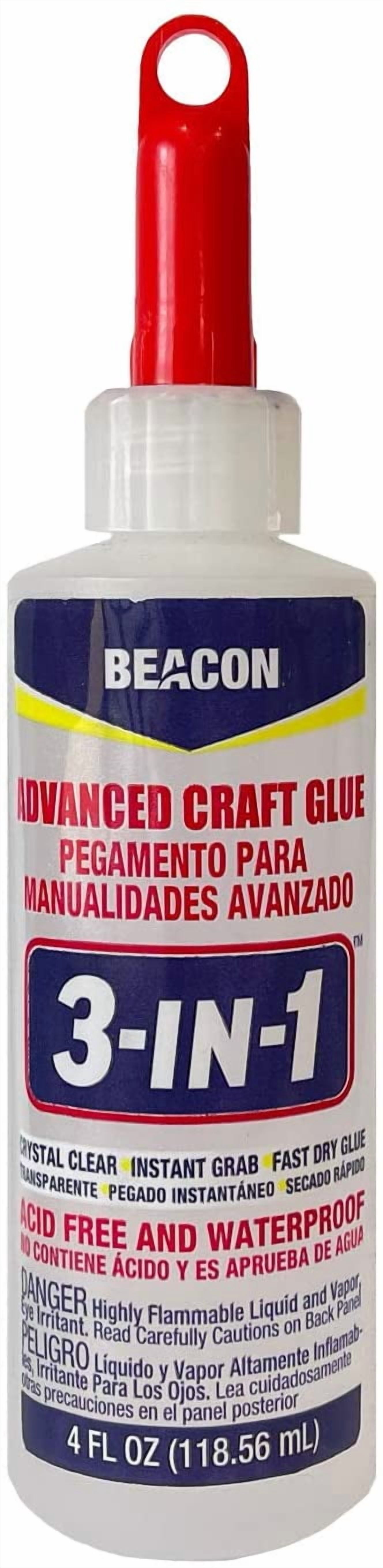 Beacon 3-in-1 Advanced Crafting Glue, Permanent Adhesive for Arts and Crafts (Clear, 4 fl oz) zxnl4