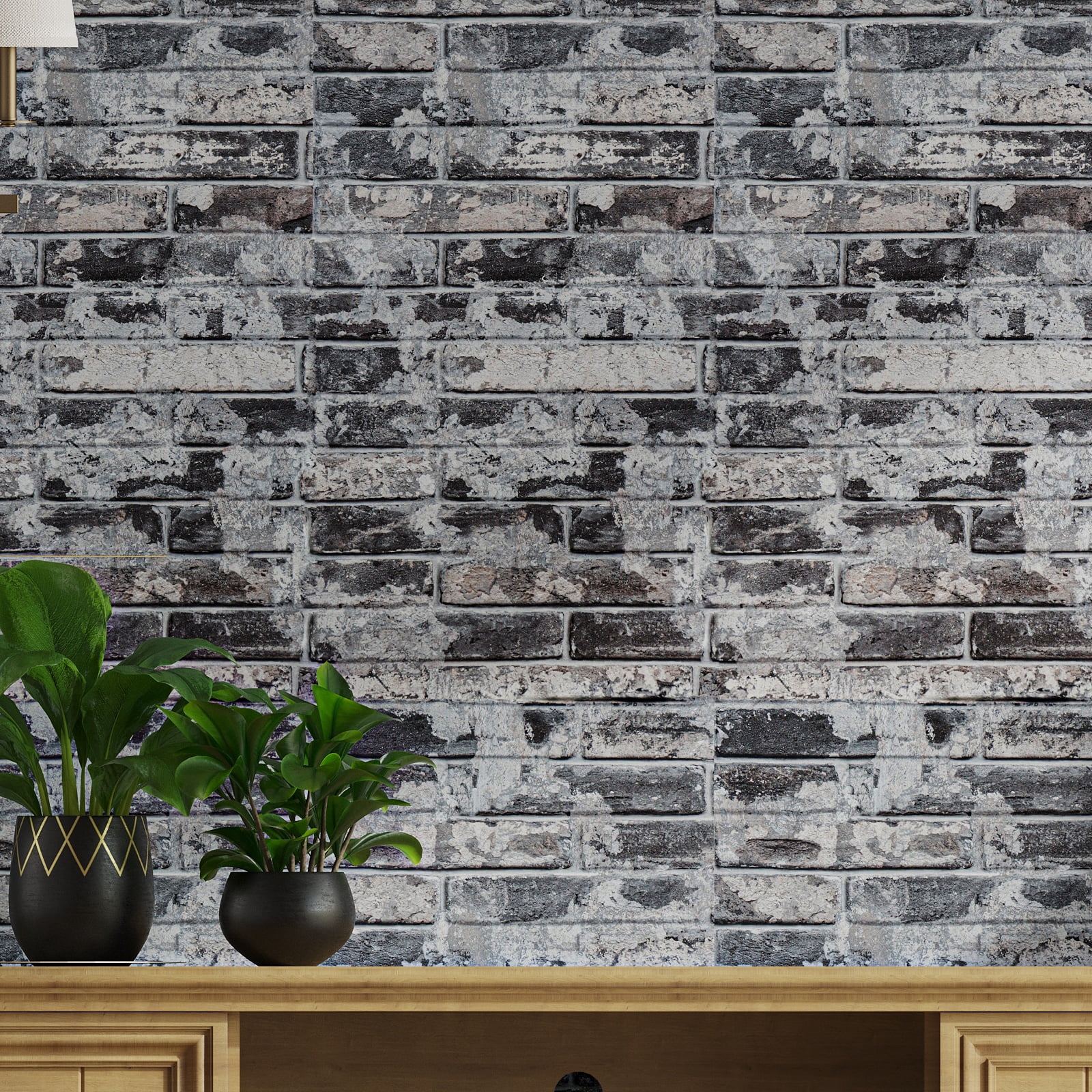 VEELIKE Peel and Stick Grey Brick Wallpaper, 3D Textured Self-Adhesive Contact Paper for Walls and Backsplash (Grey, 15.7 in x 118 in) 7j62e