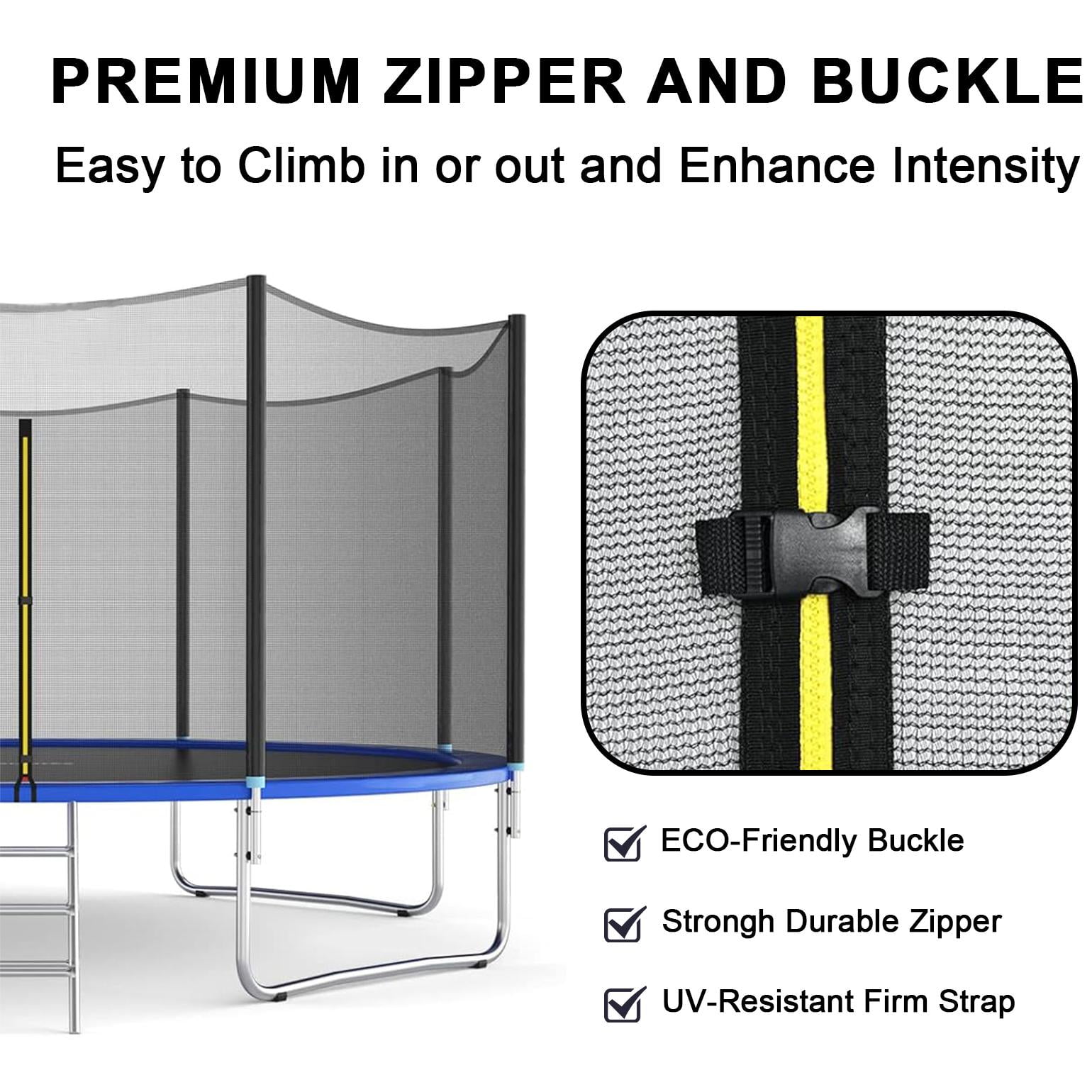 Ldyso 14ft Trampoline Replacement Safety Enclosure Net for 6 Straight Poles (Black, 14 ft) wh6lw