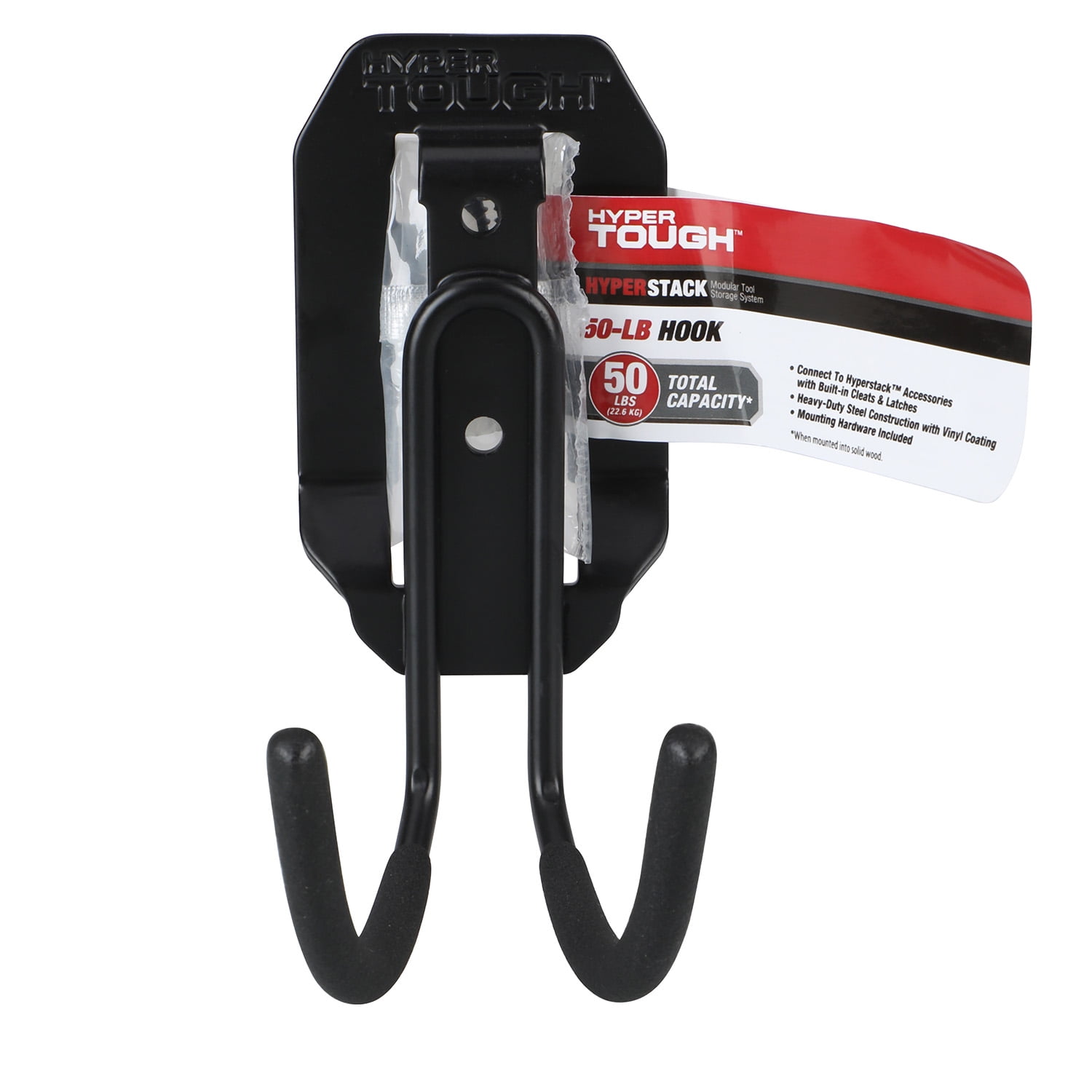Hyper Tough Hyper Stack Garage Storage J Hook (Black, 50 lb Capacity) ave2p
