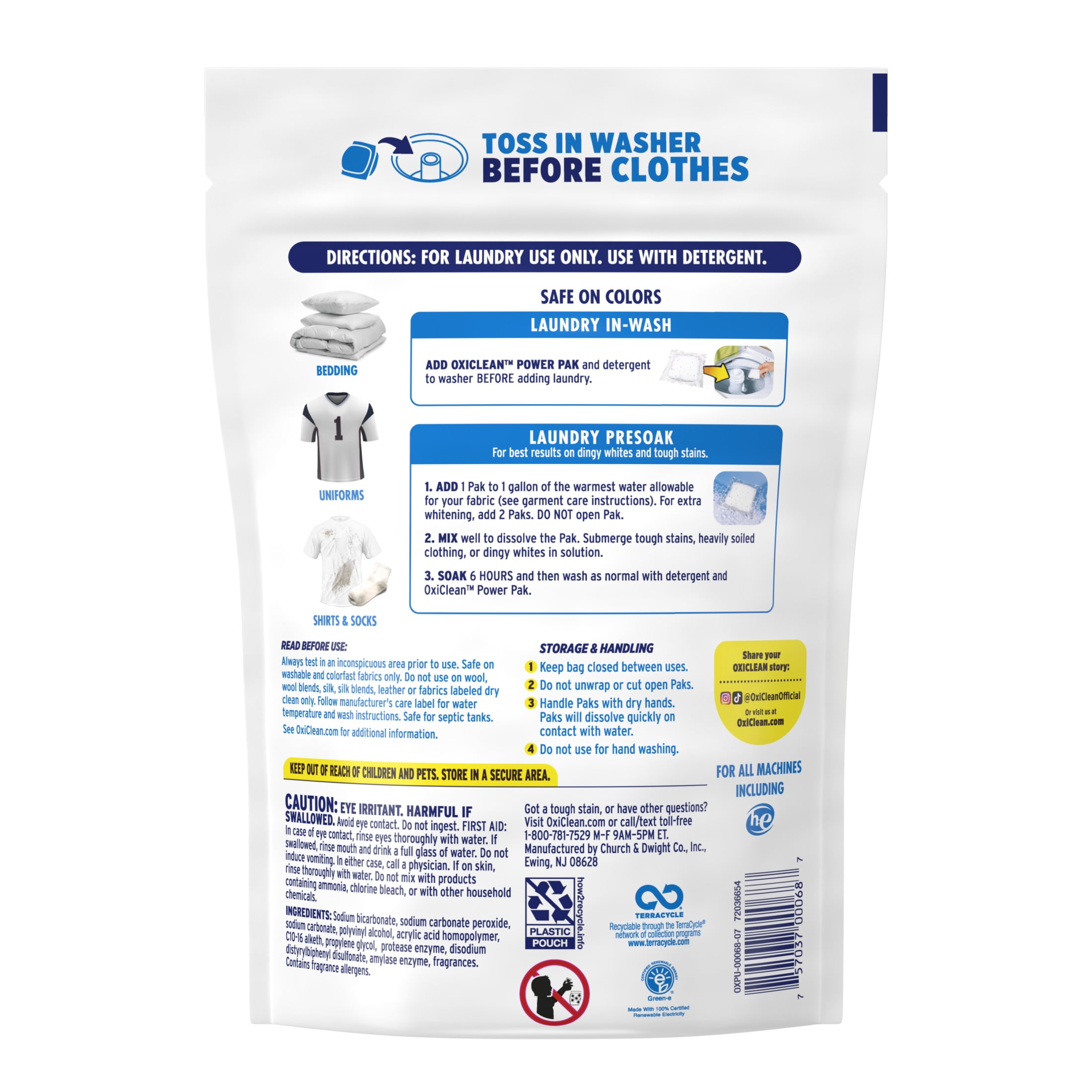 OxiClean White Revive Laundry Whitener and Stain Remover Power Paks (White, 72 Count) ervv7