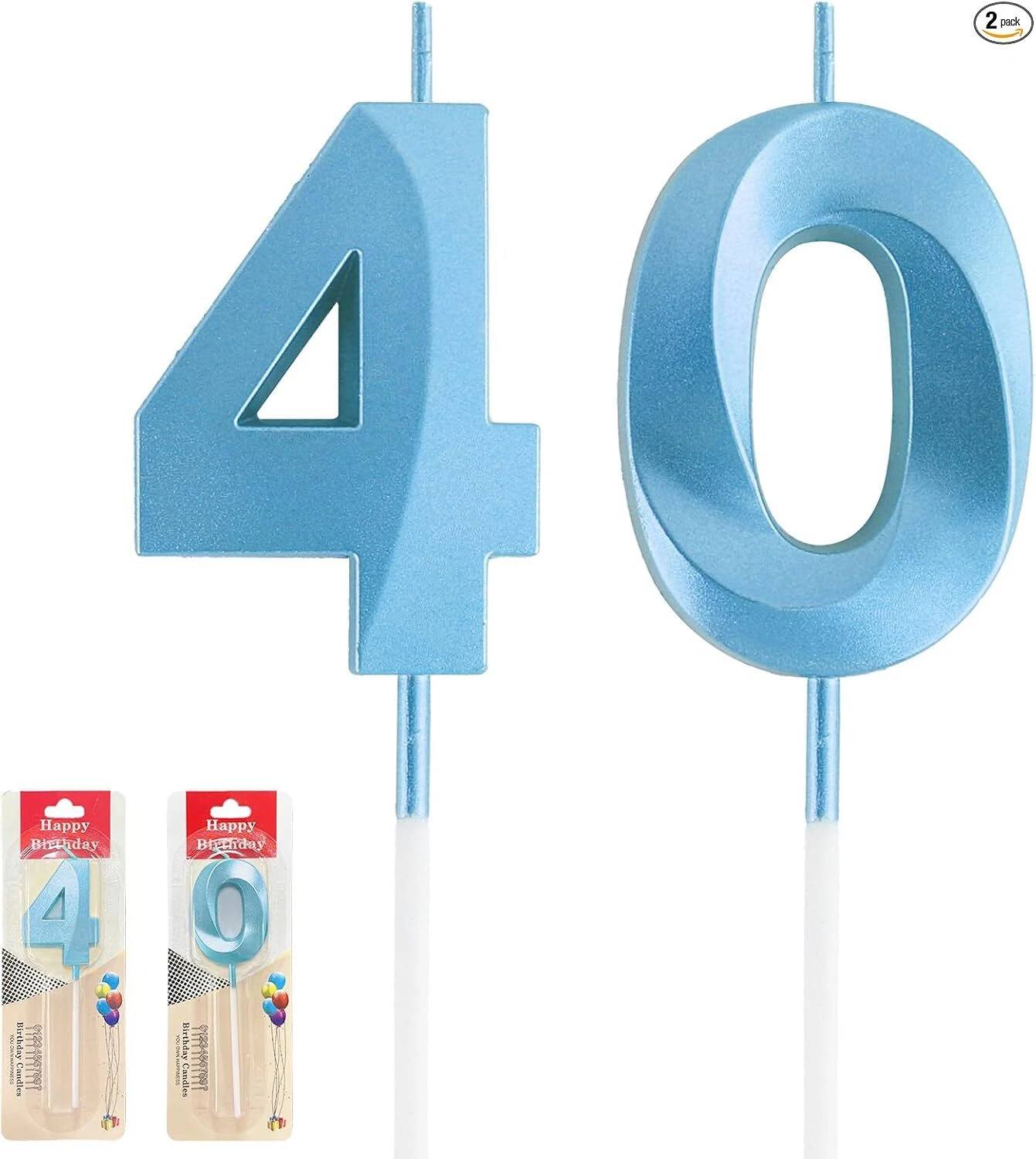 VAULT 40th Birthday Party Decoration Set (Cake Topper, Candles, and Sparkler) e6nnc