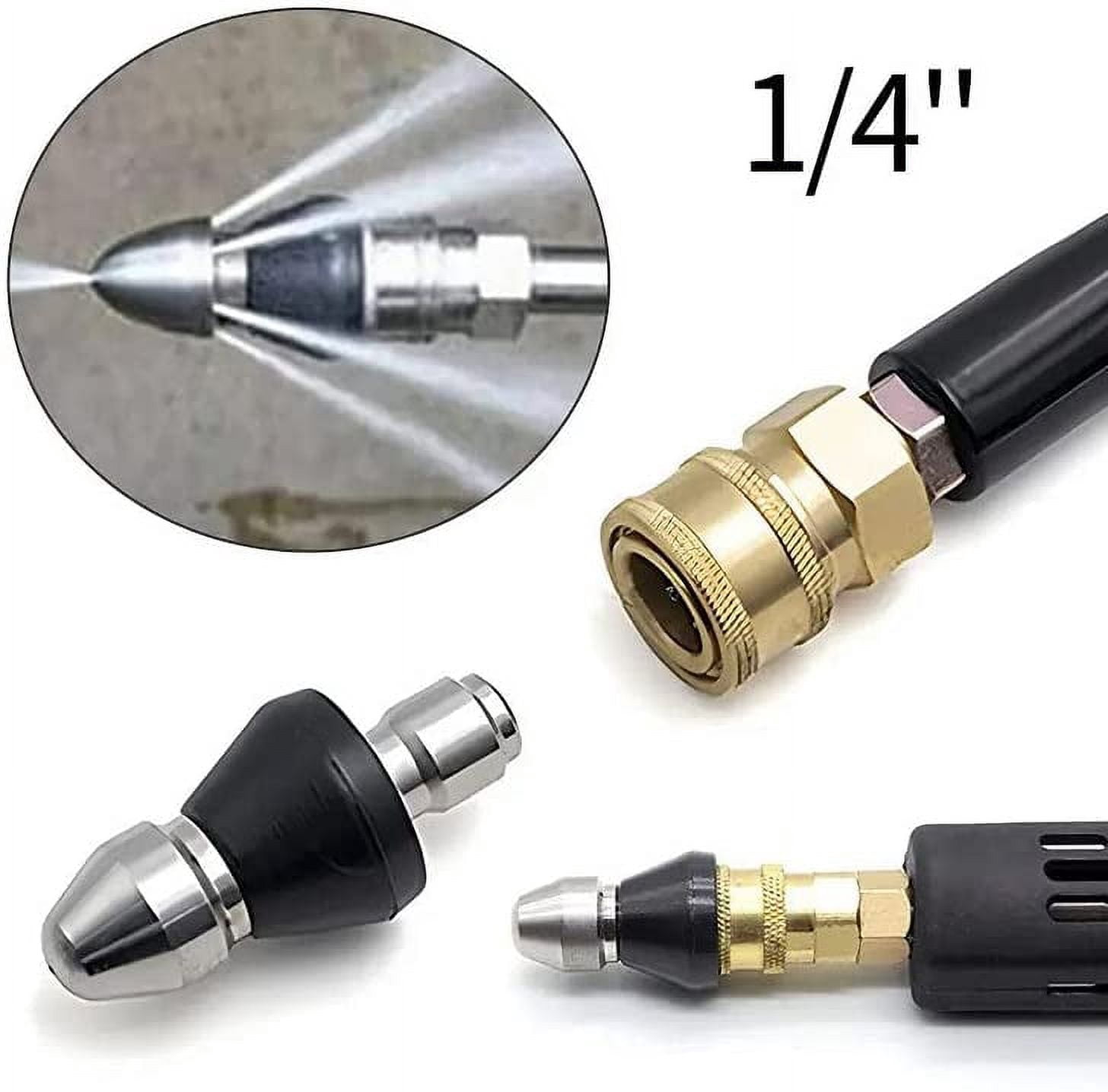 Fymlhomi Sewer Jetter Nozzle Drain Cleaning Tool (Silver, 5 ft) ipb10