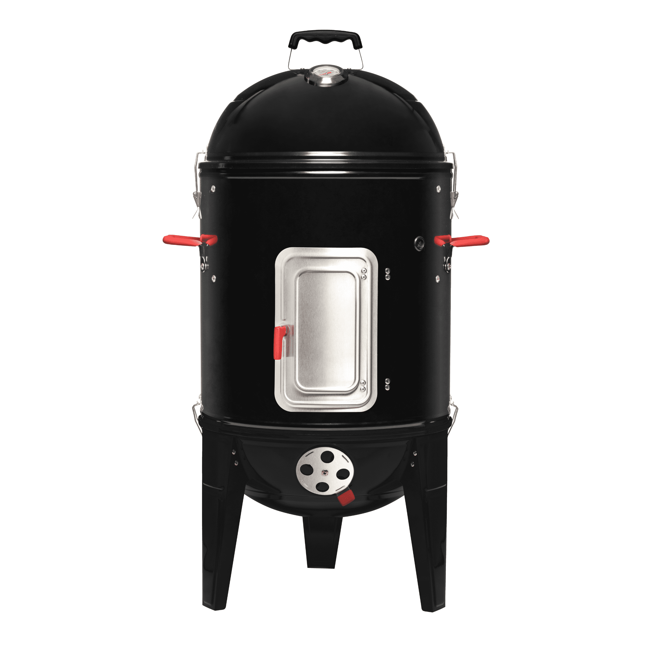 CUE WAY K2 Vertical Charcoal Smoker, Heavy-Duty Outdoor BBQ Grill (Black, 17 in) tcx0z