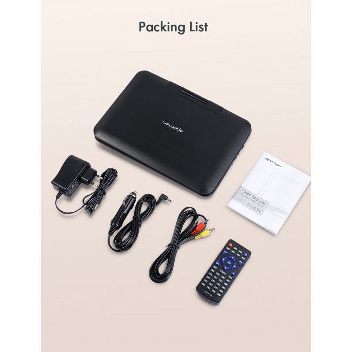 CocoBear Portable DVD Player with 7.5 in Swivel Screen, USB and SD Card Support (Black, 7.5 in) 9swnm
