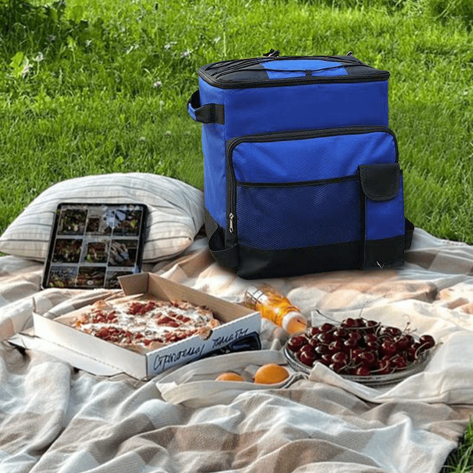 HDJ Rolling Cooler Bag with Wheels and Telescoping Handle, Insulated Leakproof Soft Cooler for Camping and Beach (Blue, 41 qt) pc7pi