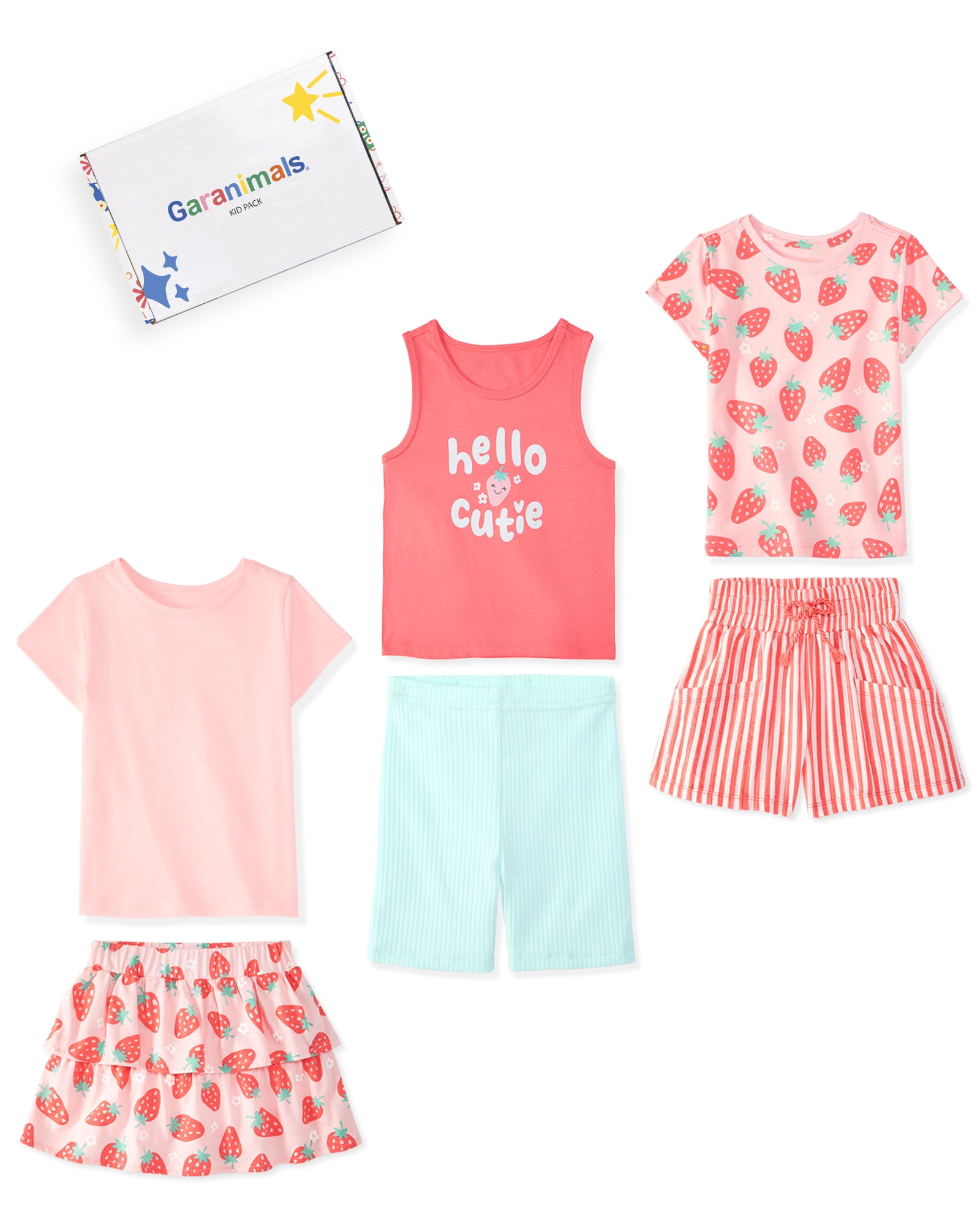 Garanimals Baby & Toddler Girl 6-Piece Mix and Match Outfit Set (Orange, 0-6T) latt1