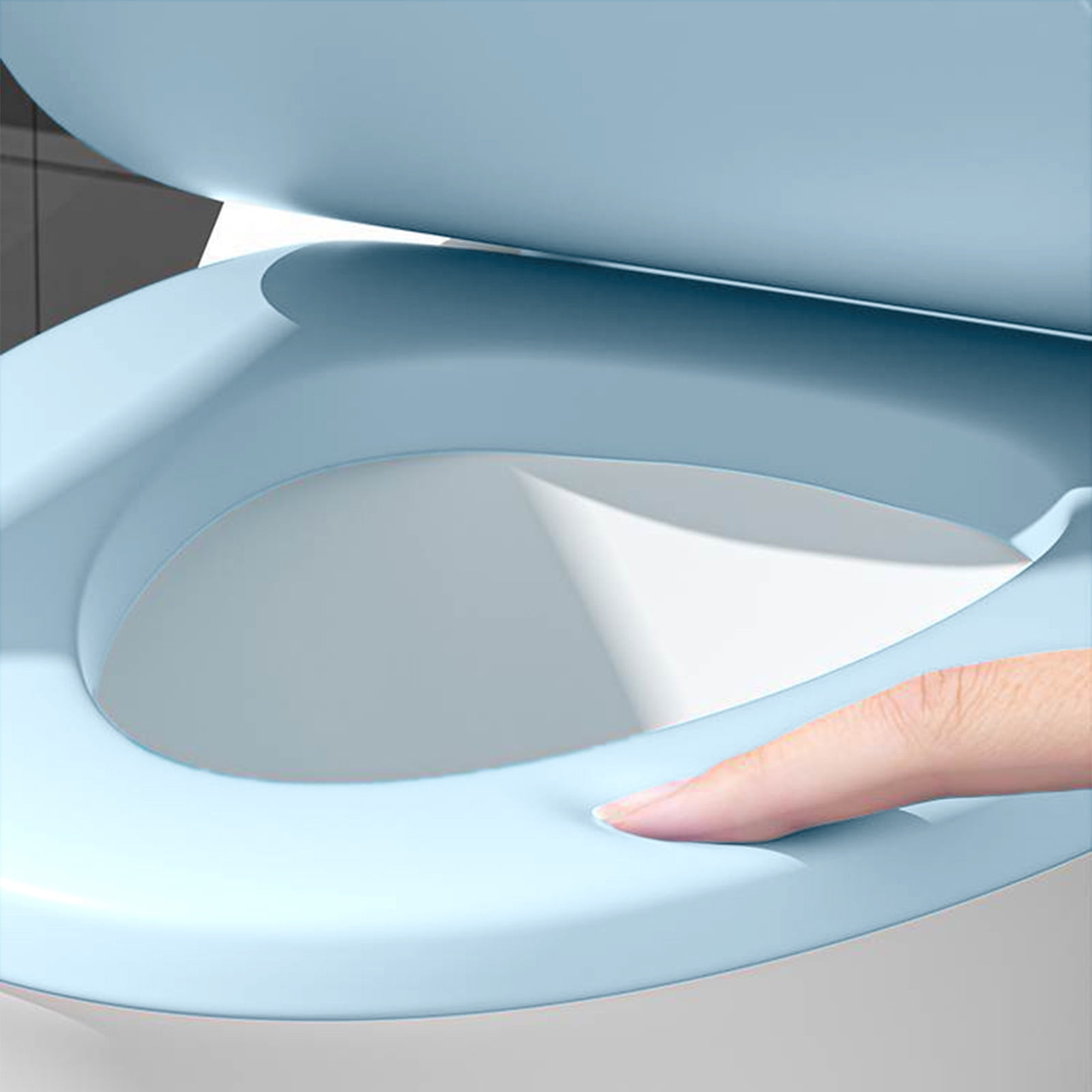 Tainini Round Toilet Seat, Quiet-Close Lid, Easy-Clean Surface (White, 13 in x 16 in) qkm22