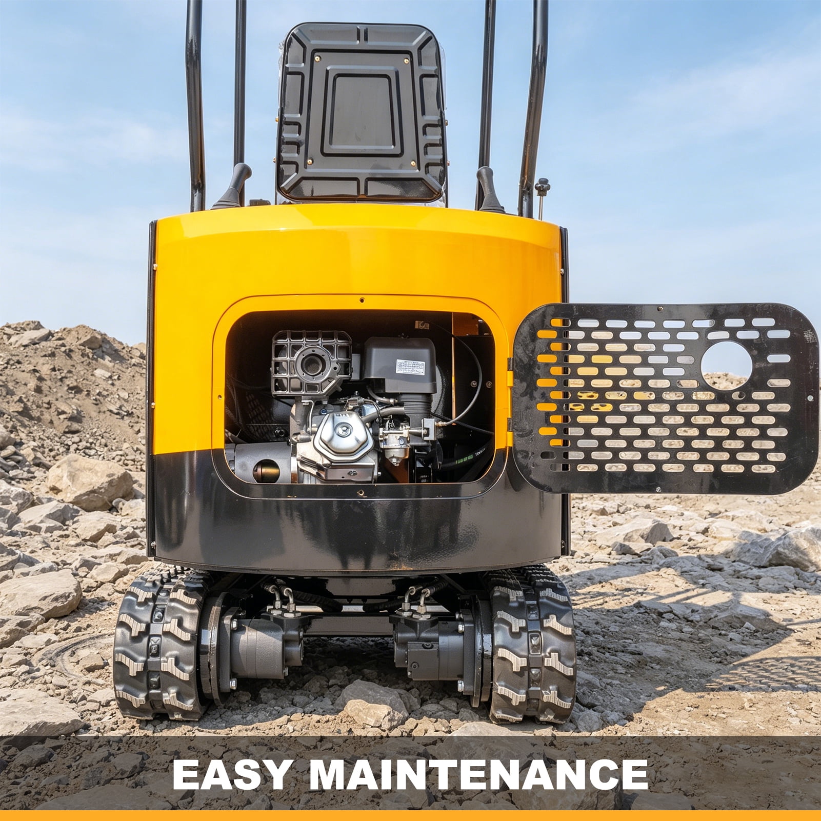 MMS 1.5 Ton Mini Excavator with Swing Boom and Pilot Control (Yellow, 13.5 HP) 3nc0f