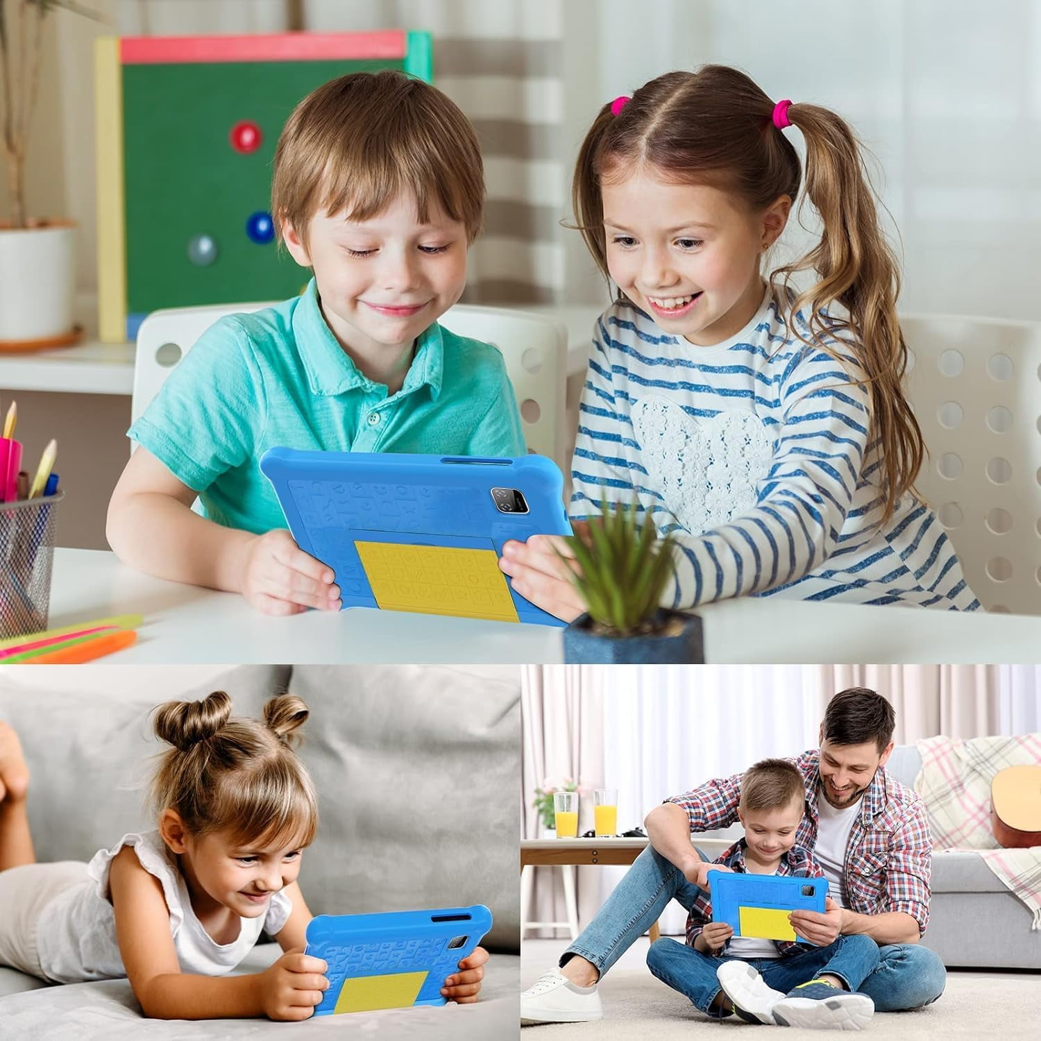 AEEZO 7 in Kids Learning Tablet with Protective Case, Android 13, 32GB Storage, Educational Apps (Blue, 7 in) c7uc1