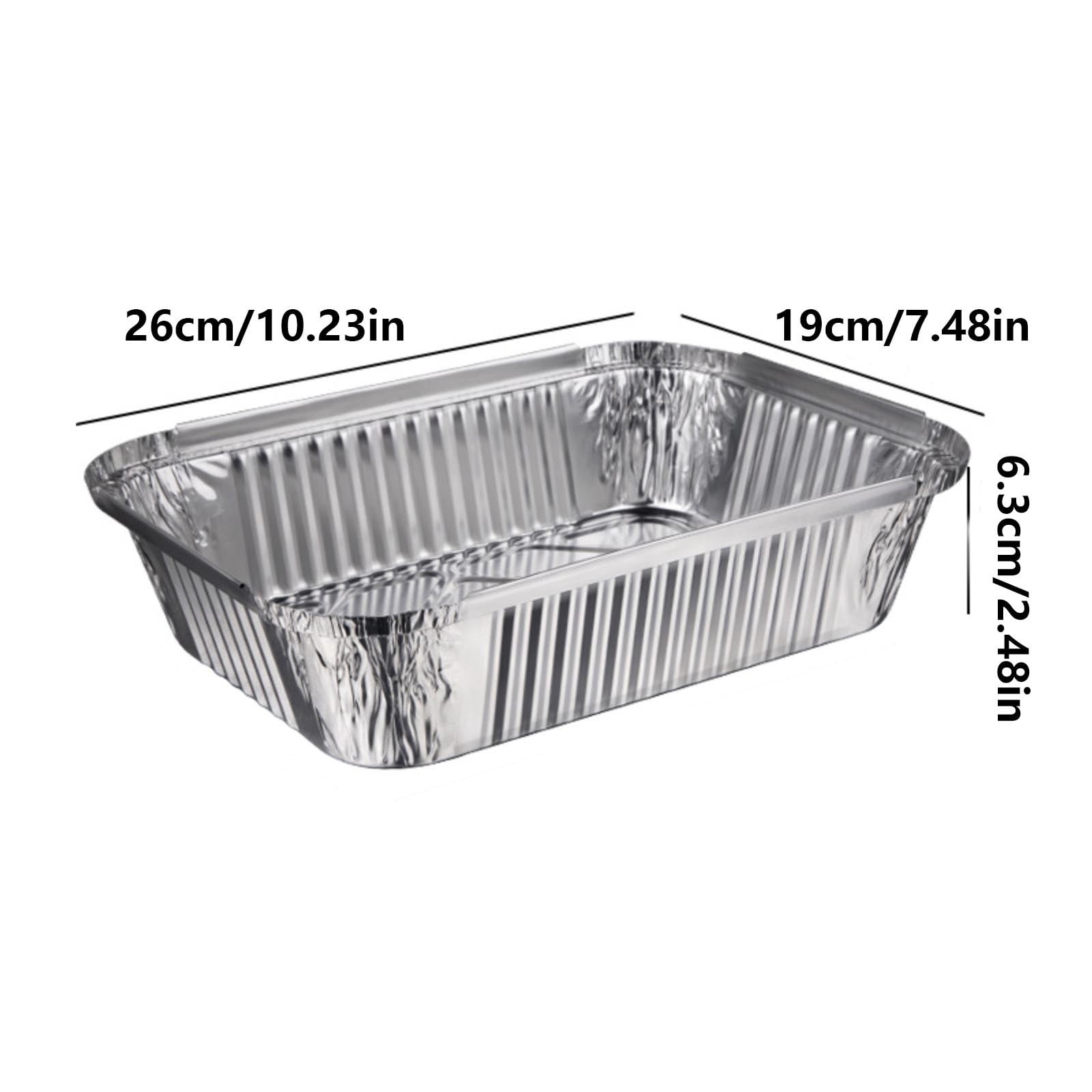 LINMOUA Disposable Aluminum Foil Baking Pans (10 in x 8 in, 4 Pack) r5tf0