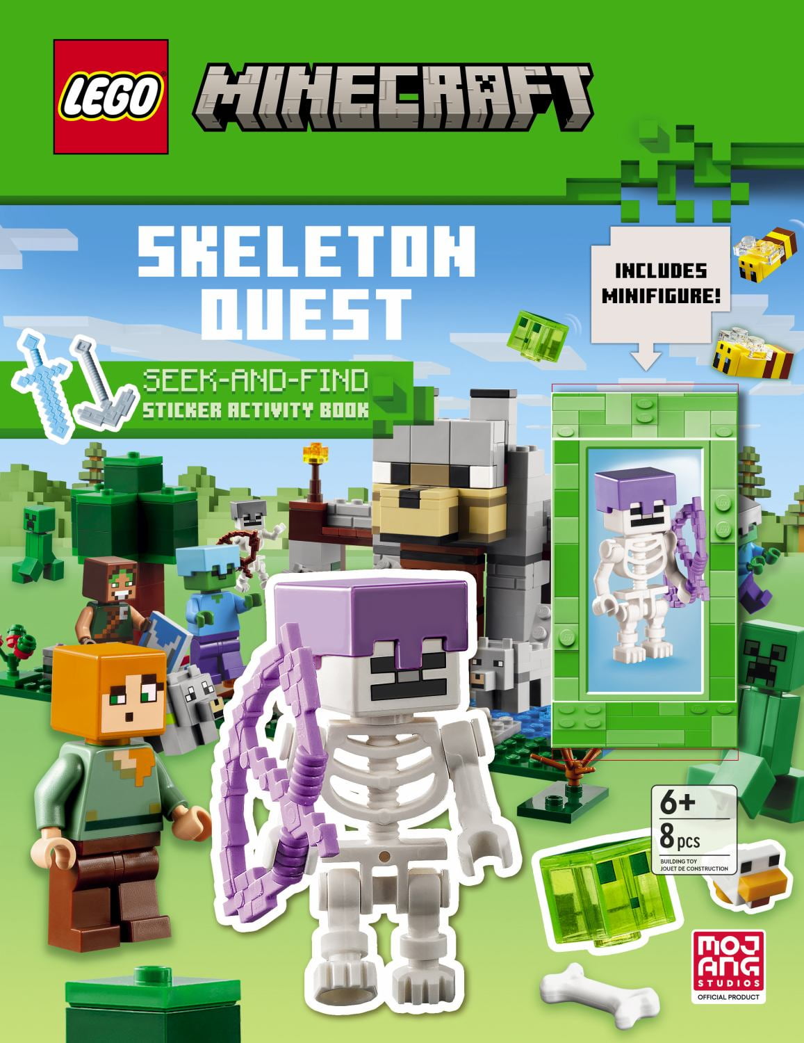 Random House LEGO Minecraft Skeleton Quest Seek and Find Sticker Activity Book (Paperback) 4t65w