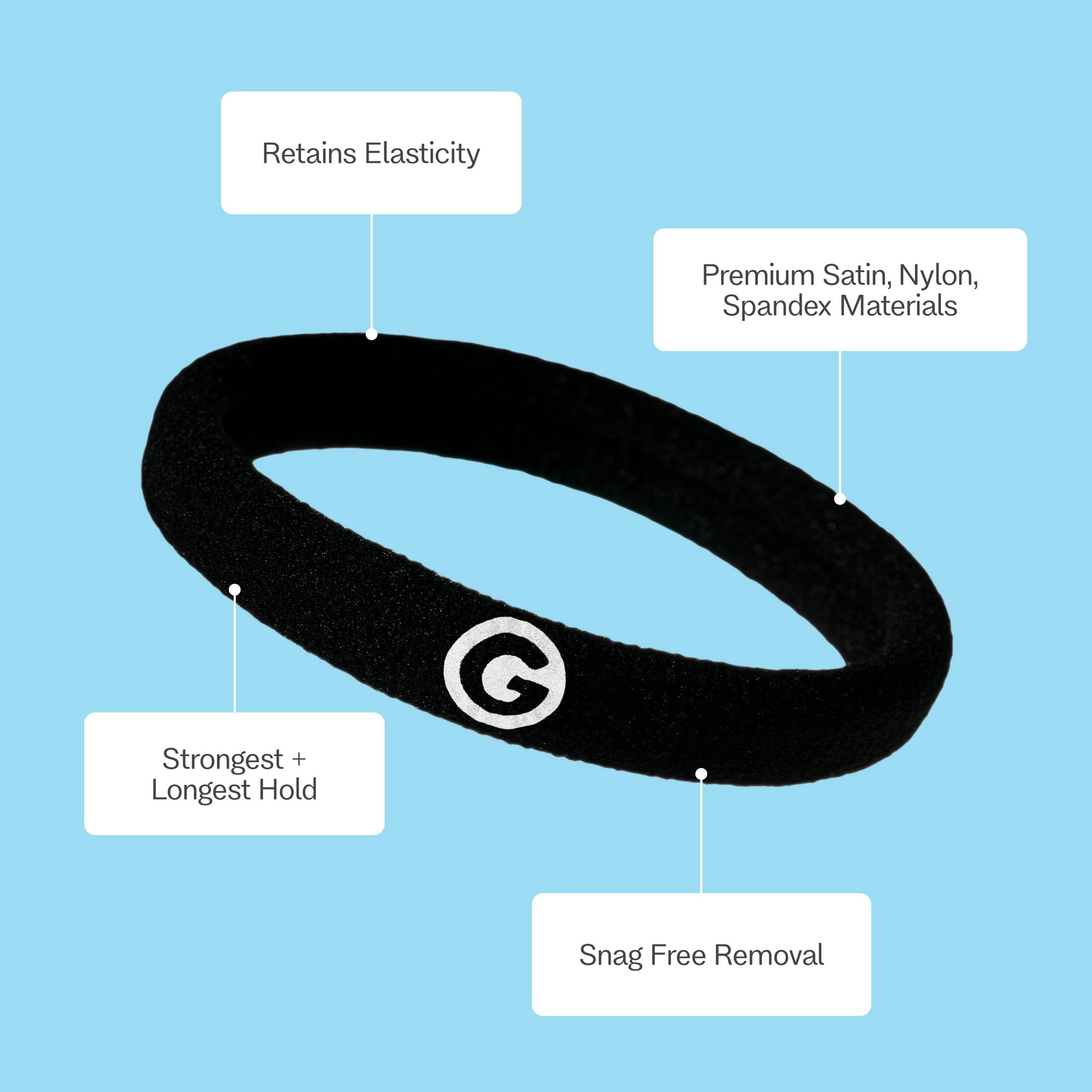Gimme Beauty Seamless Hair Ties for Medium Hair, Gentle Hold Ponytail Holders (Black, 12 Count) nsw9w