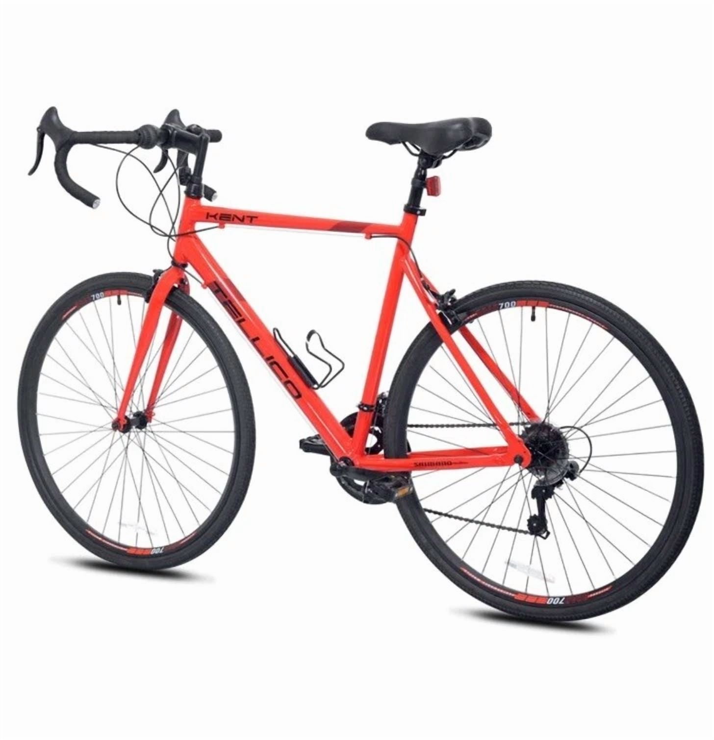 Kent Bicycles Tellico Adult Road Bike, Lightweight Aluminum Frame, 21-Speed Drivetrain (Red, 28 in) vnp4l