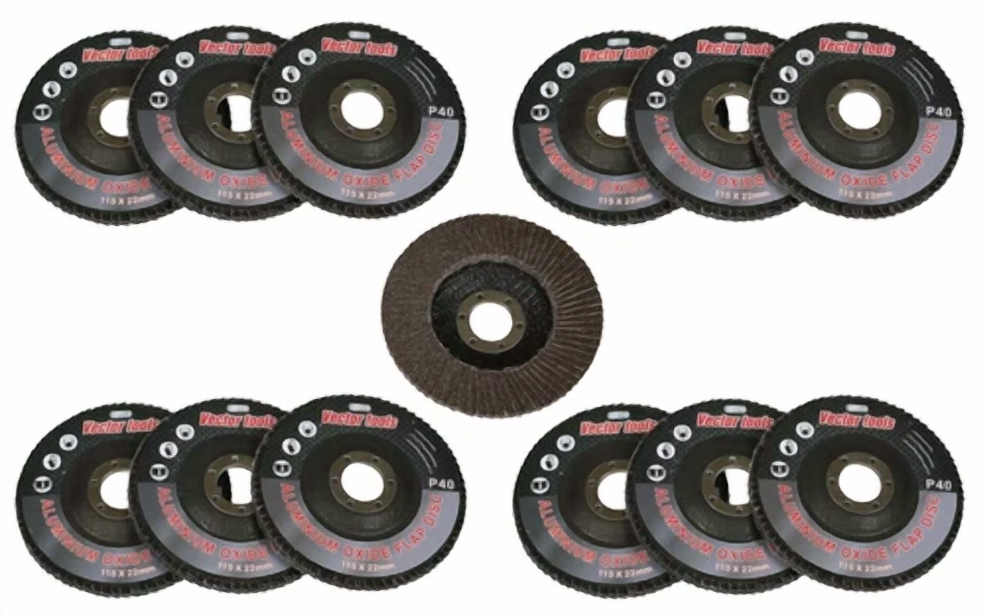 YANI 40 Grit Flap Sanding Grinding Disc (Aluminum Oxide, 4.5 in x 0.875 in, 10 Pack) 2hhgk